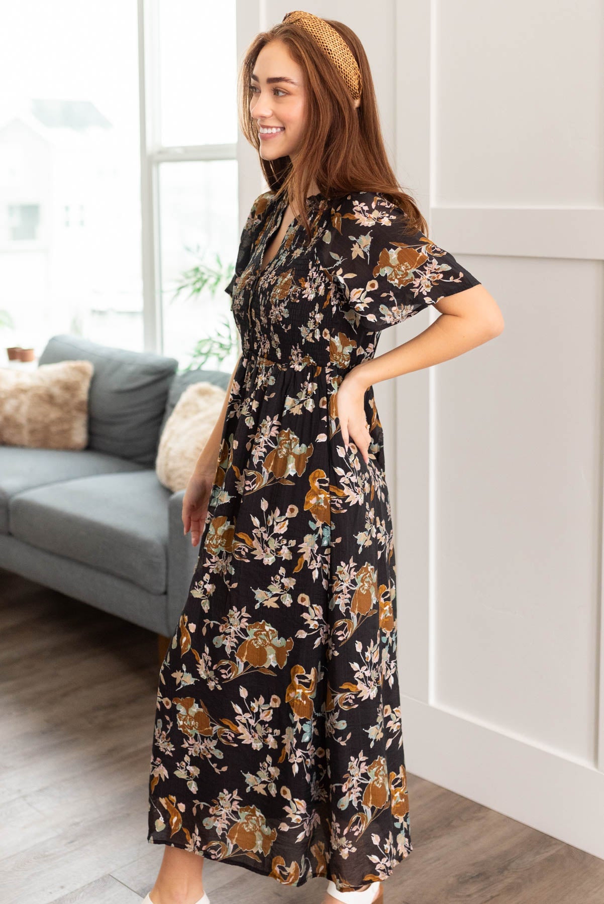 Faye Black Floral Dress