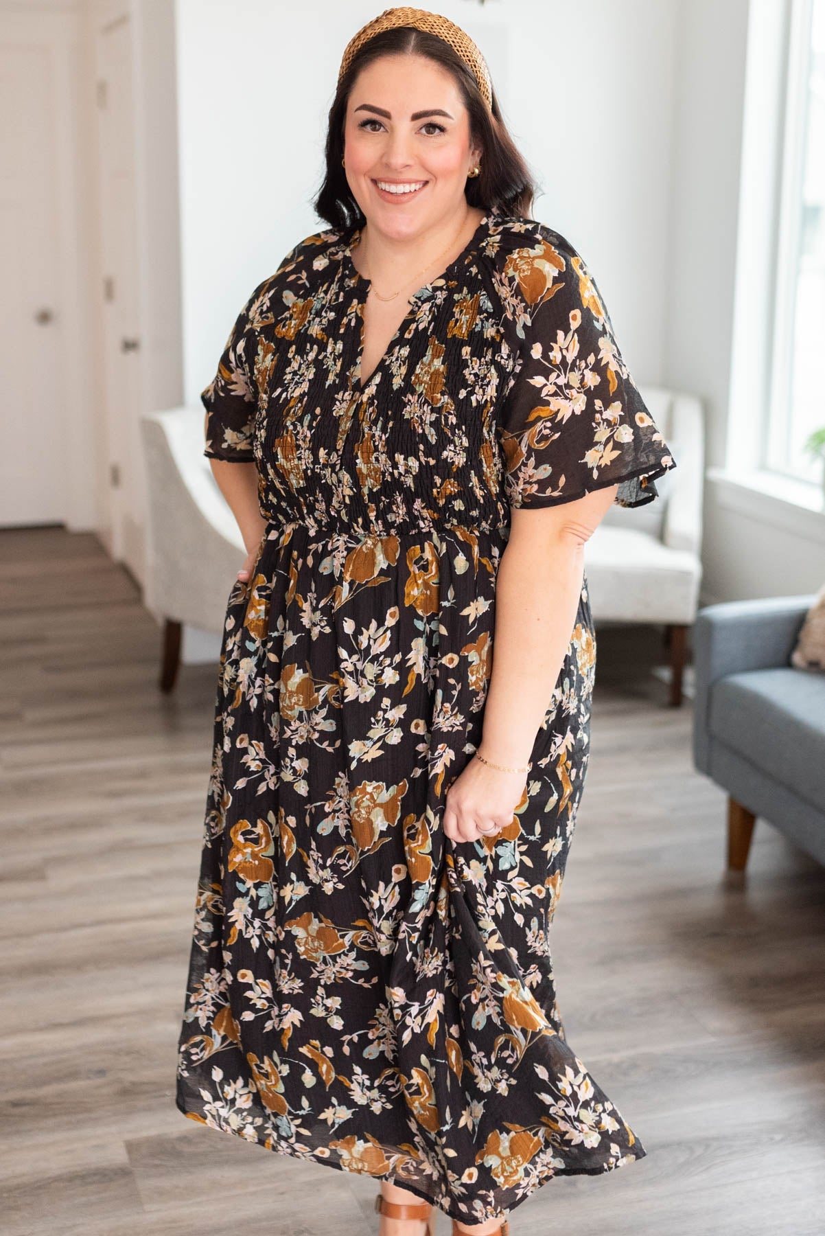 Faye Black Floral Dress