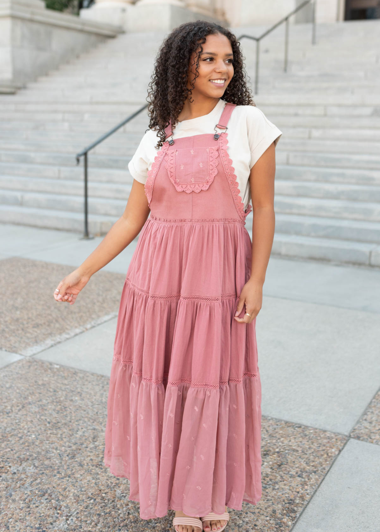 Faye Desert Rose Overall Dress