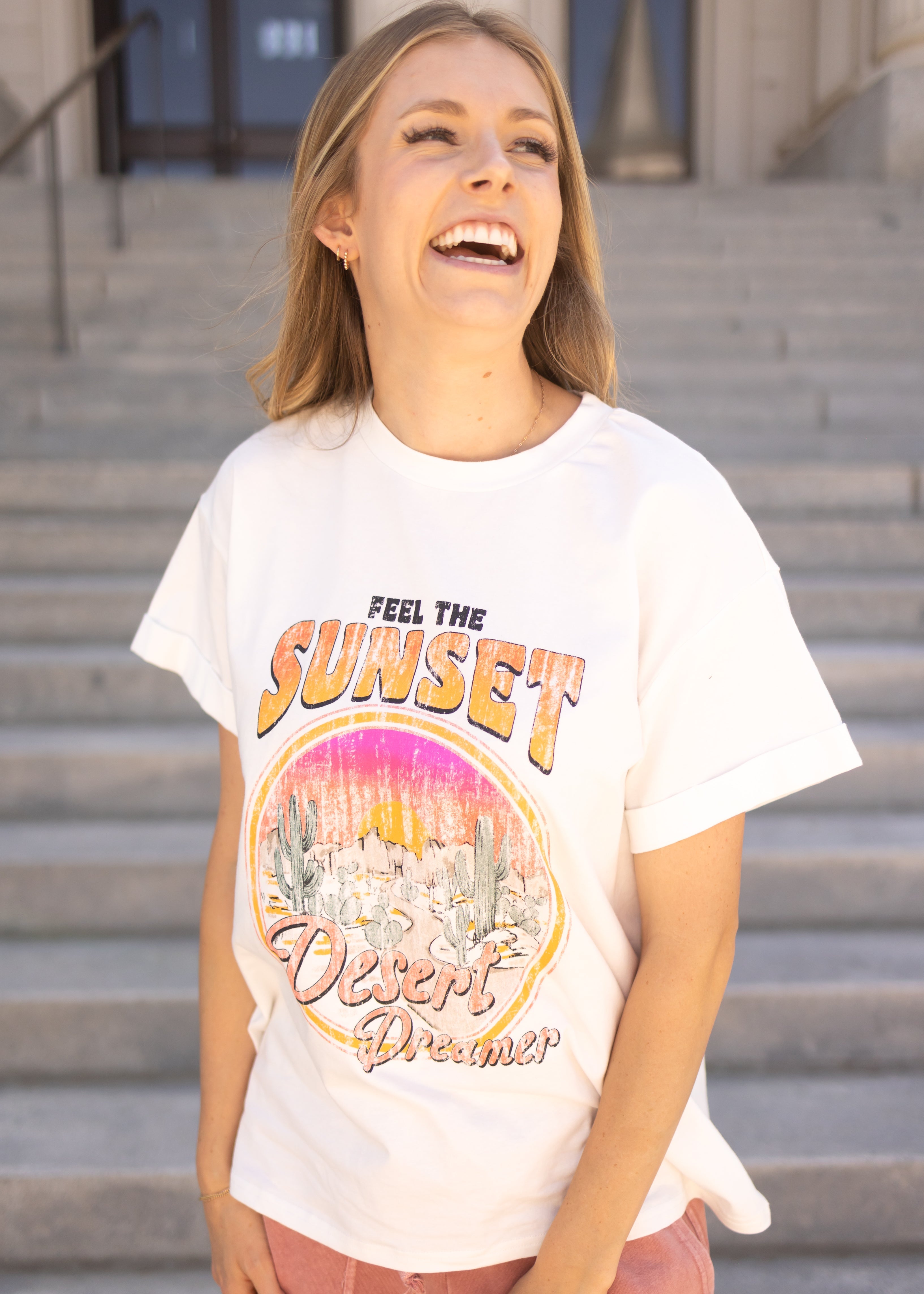 Feel The Sunset White Tee