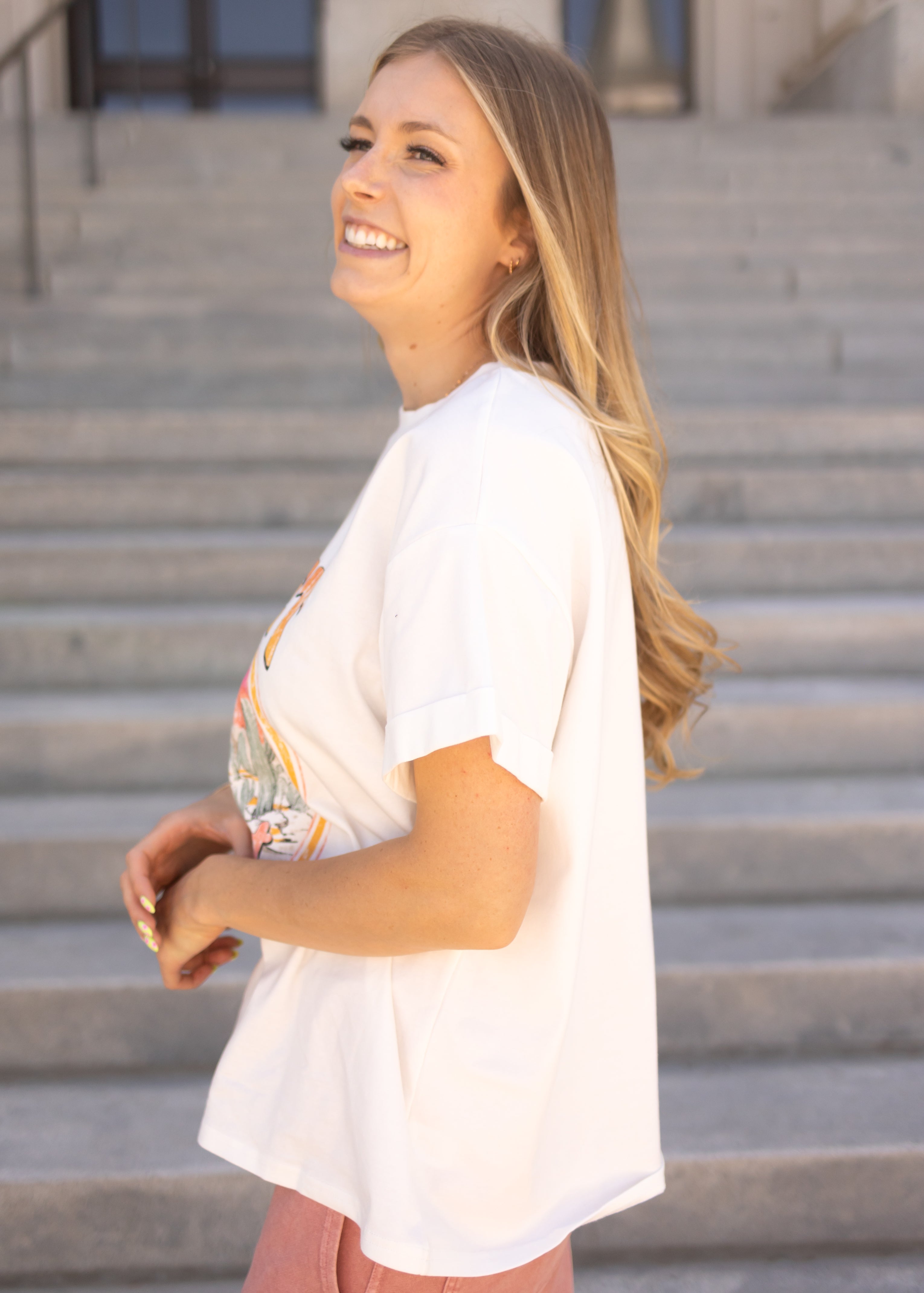 Feel The Sunset White Tee