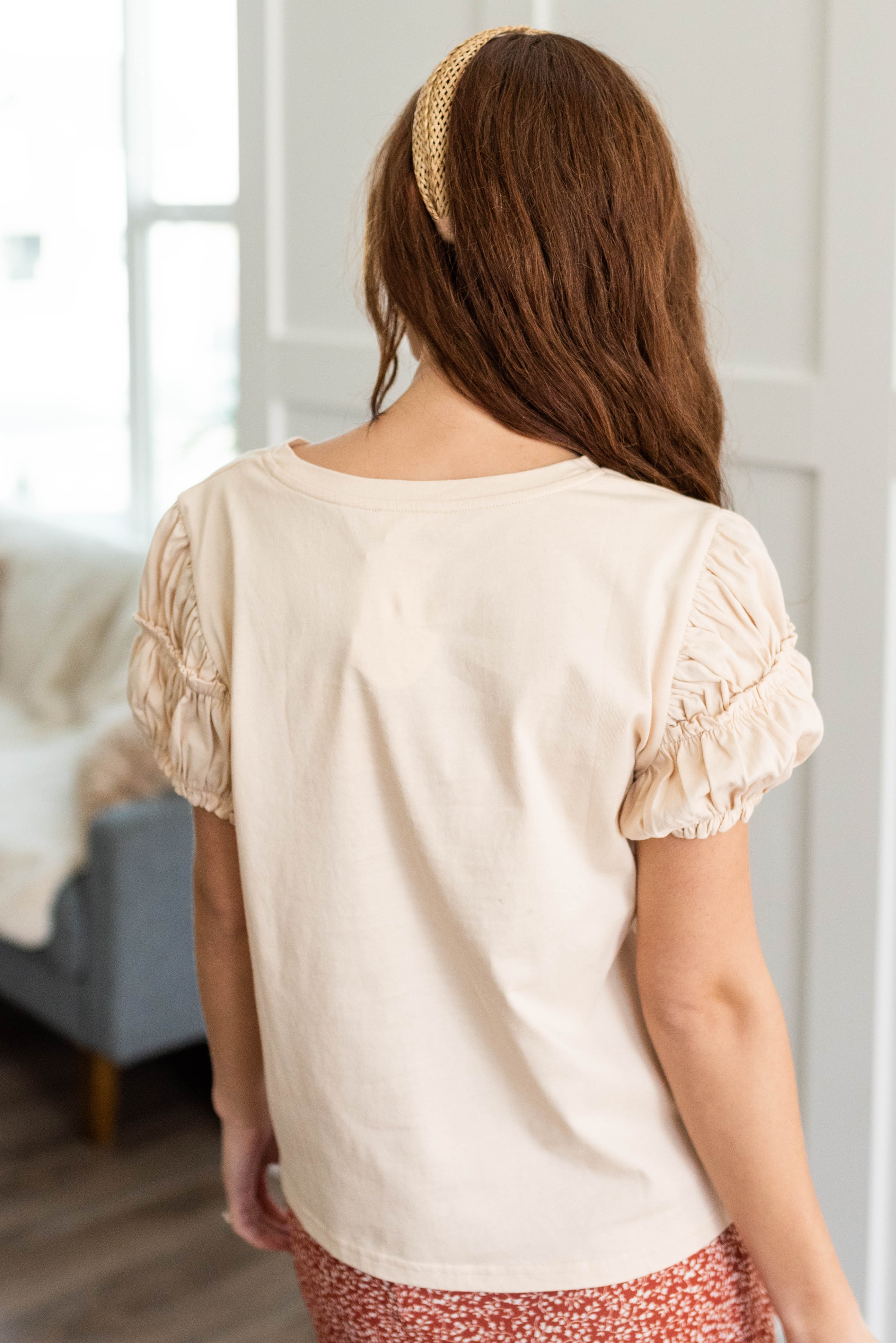 Felicity Cream Puff Sleeve Top