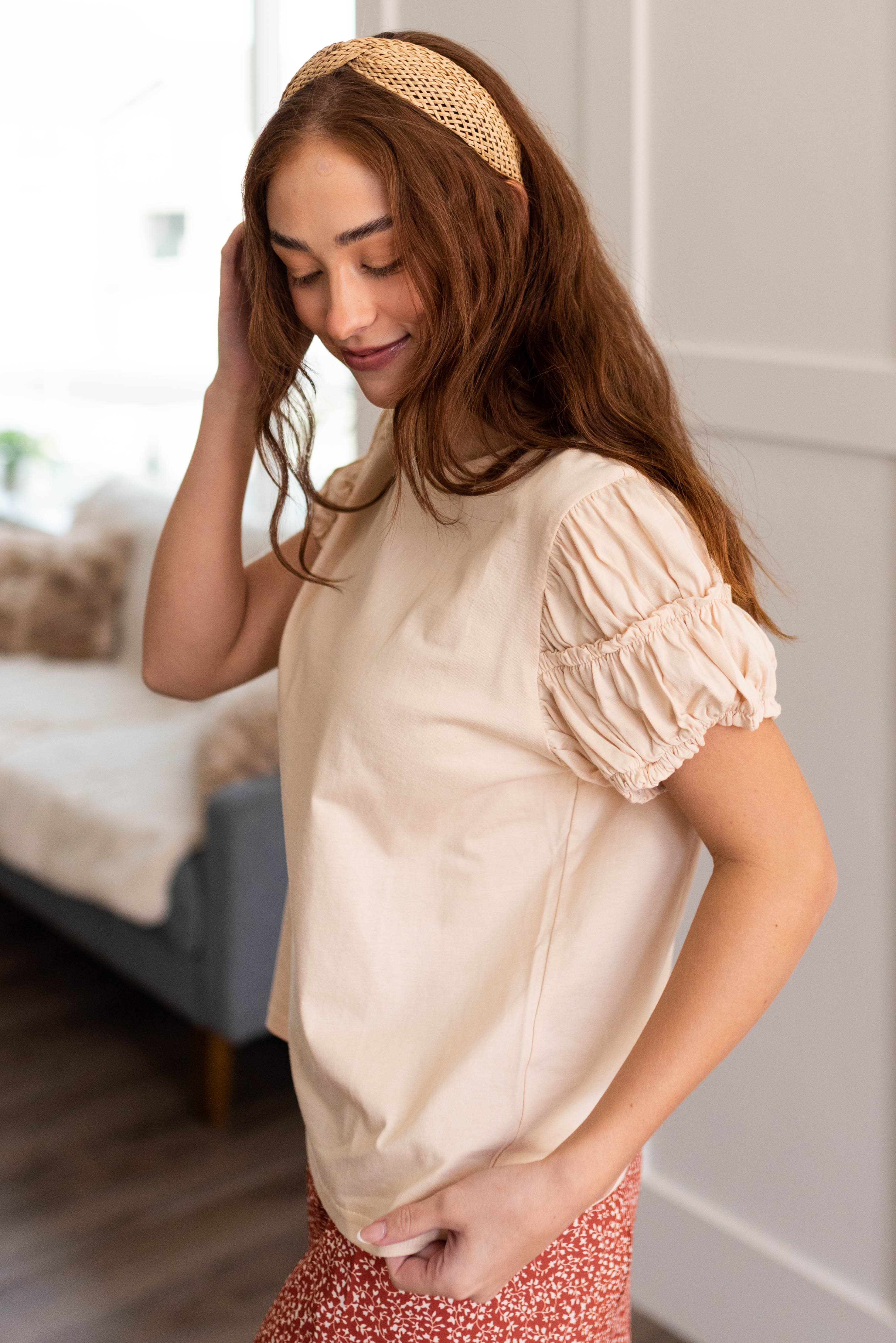 Felicity Cream Puff Sleeve Top