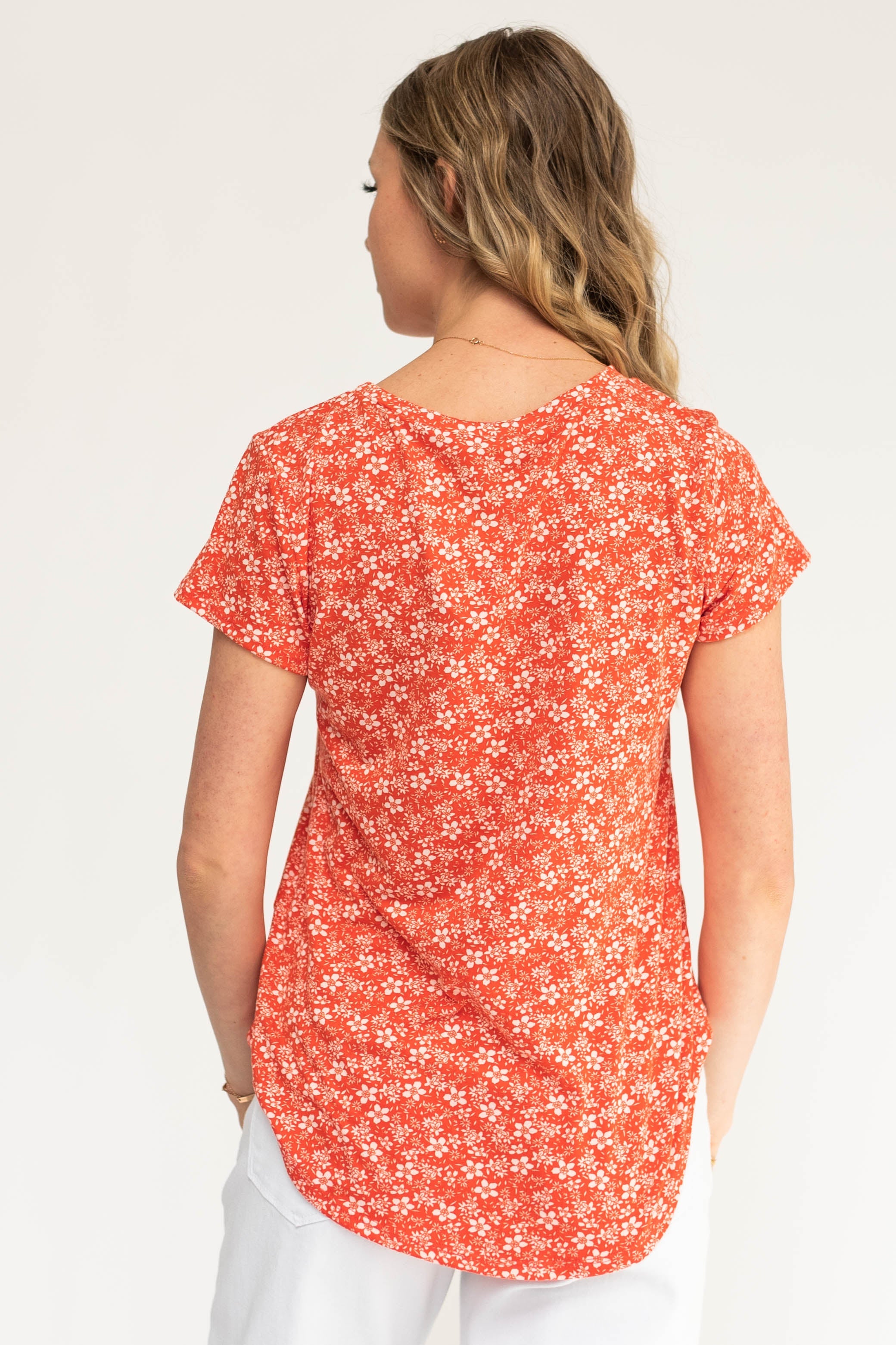 Feyre Coral Red Top
