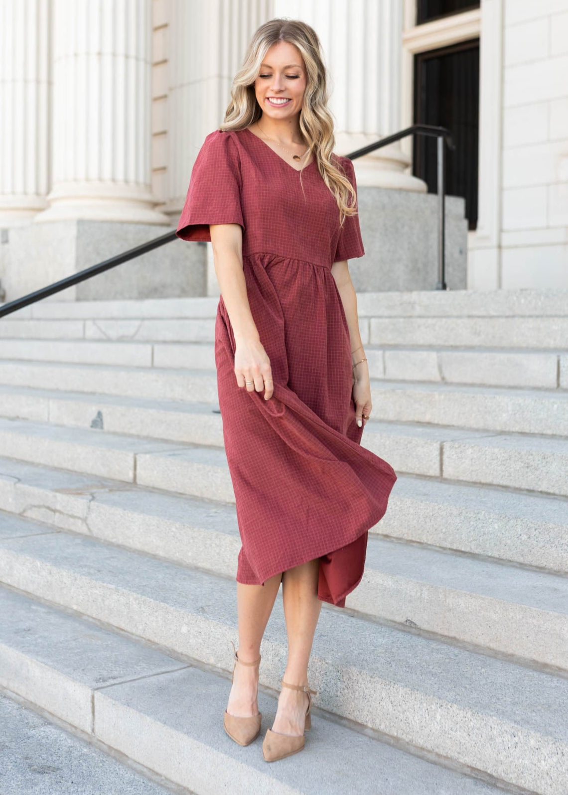 Fiona Dusty Maroon Dress