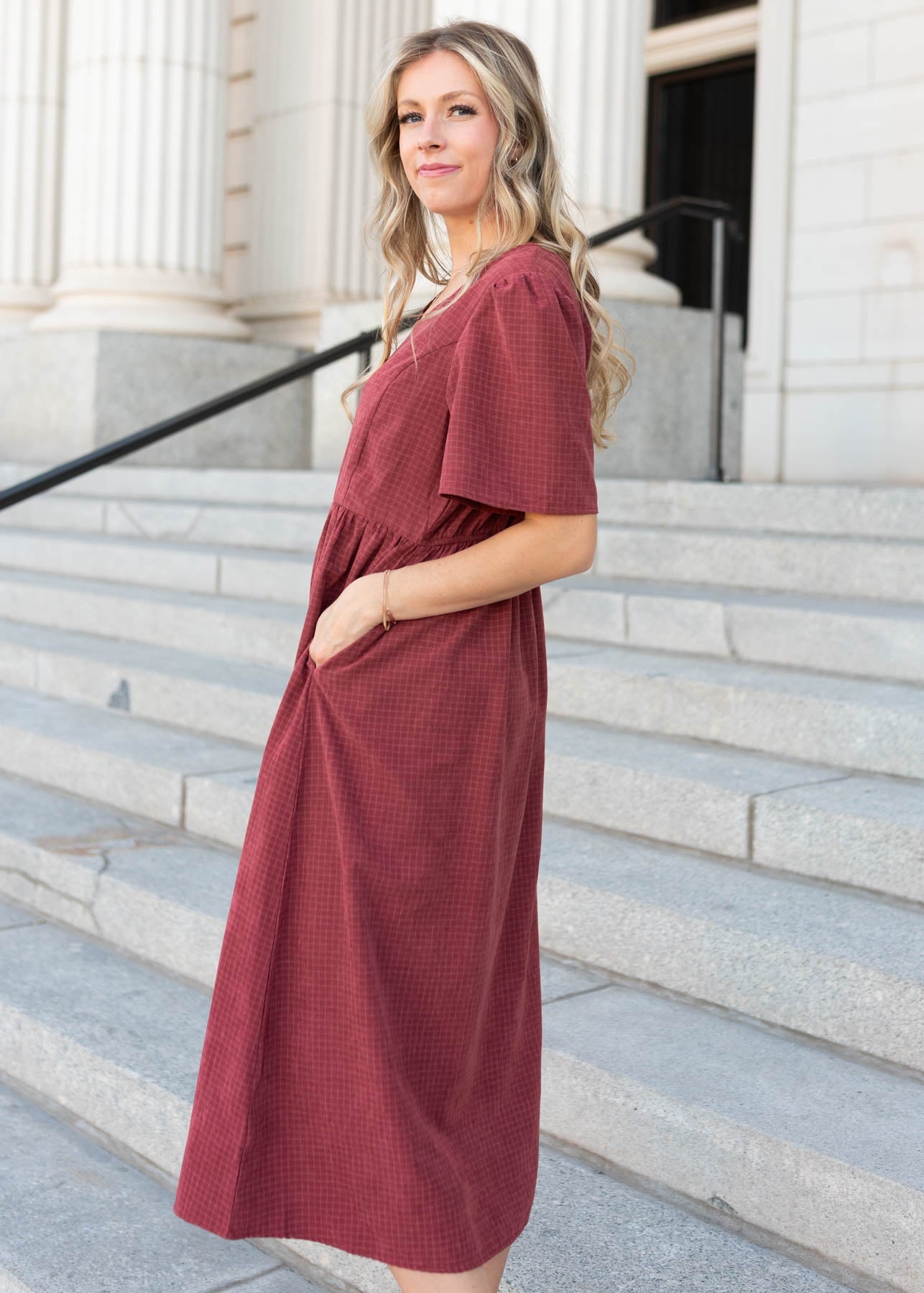 Fiona Dusty Maroon Dress