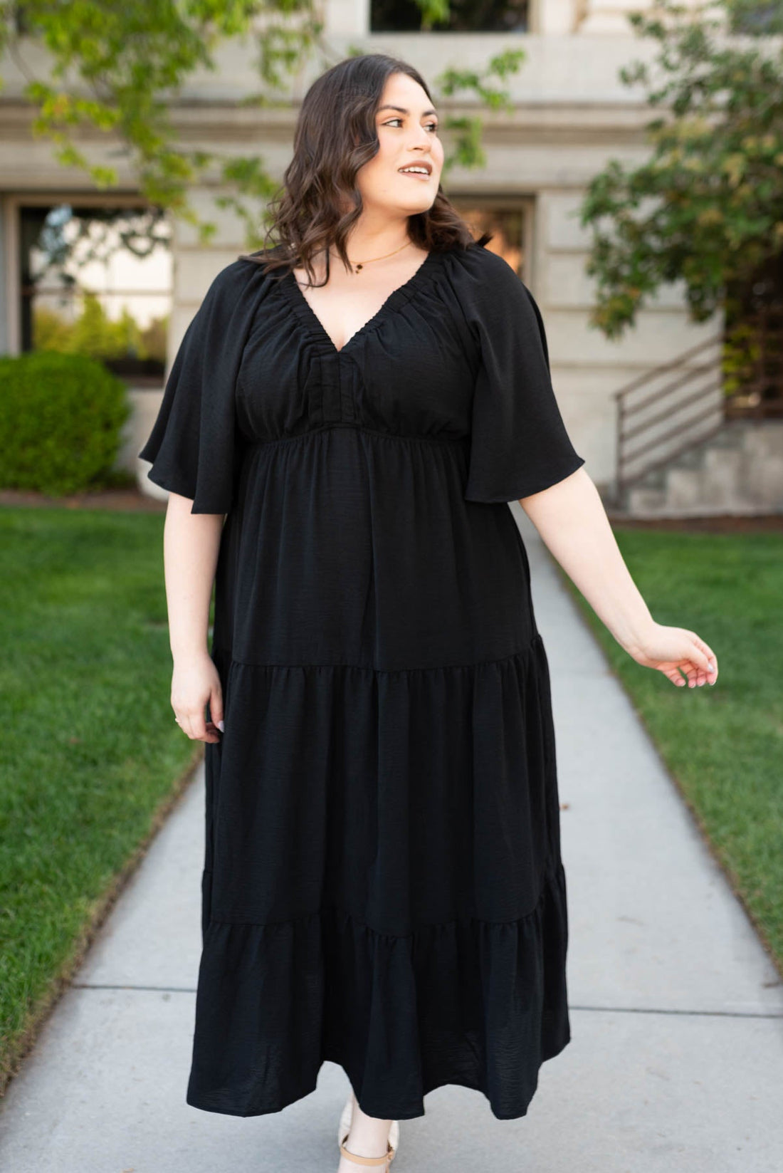 Florence Black Tiered Maxi Dress