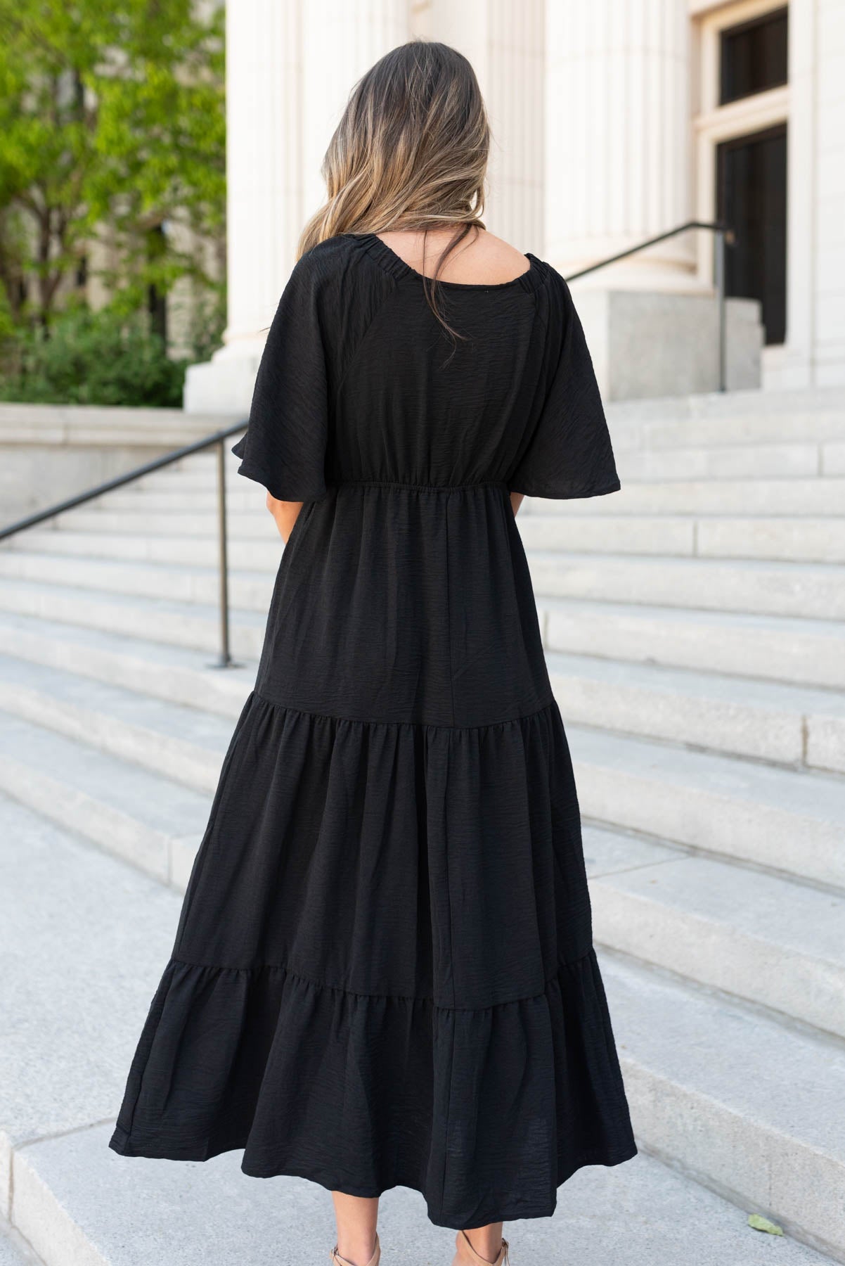 Florence Black Tiered Maxi Dress