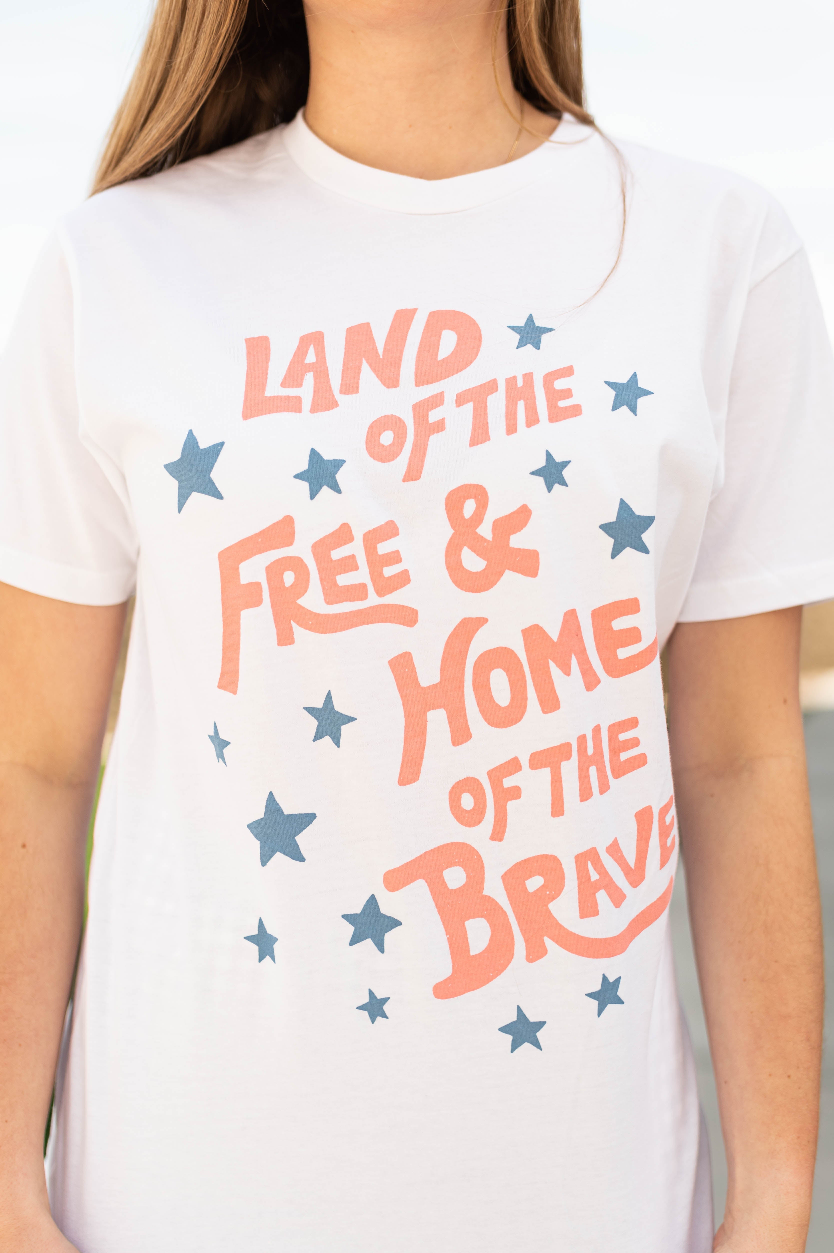 Free & Brave White Tee