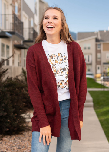 Gabby Burgundy Cardigan