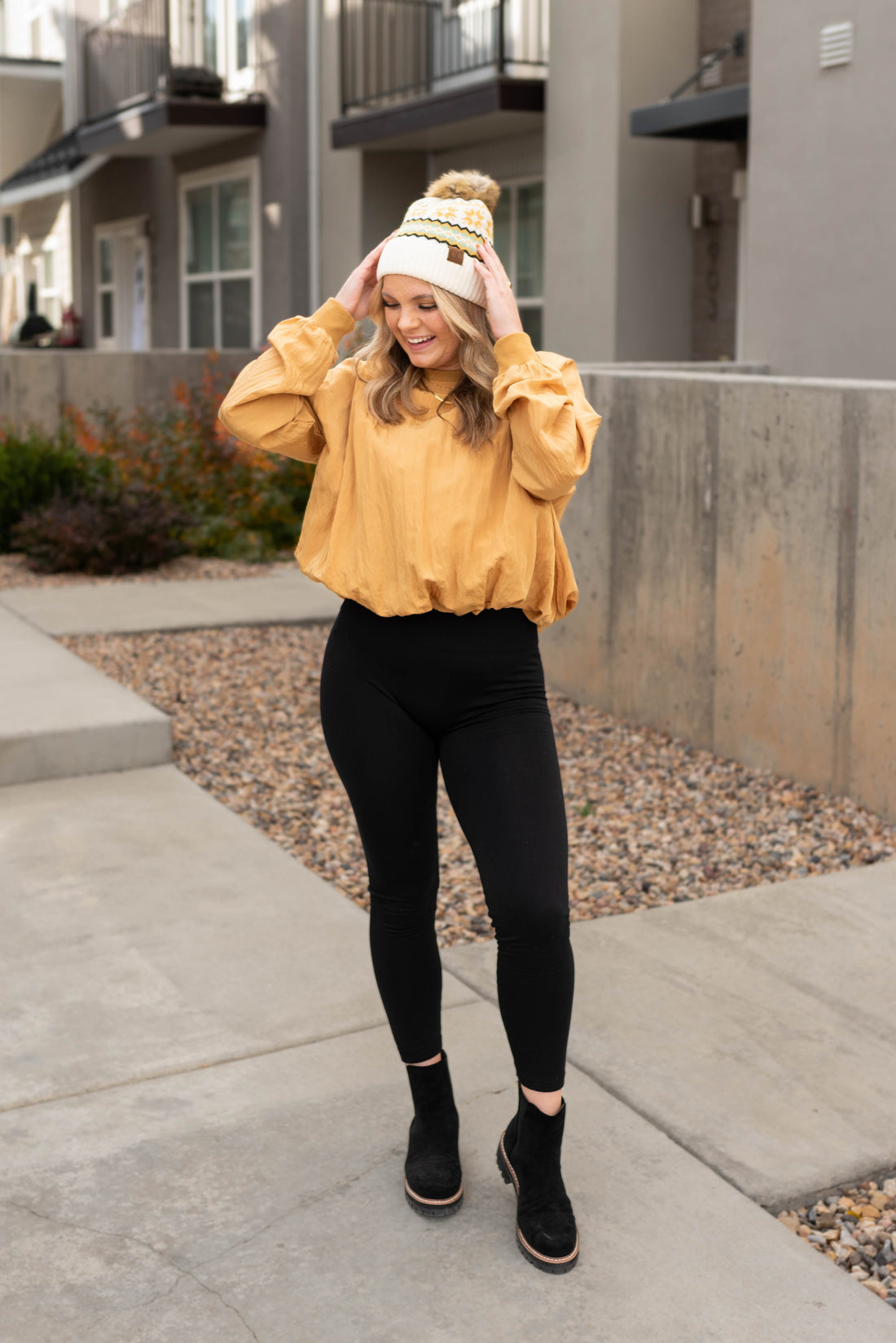 Gayle Mustard Parachute Blouse