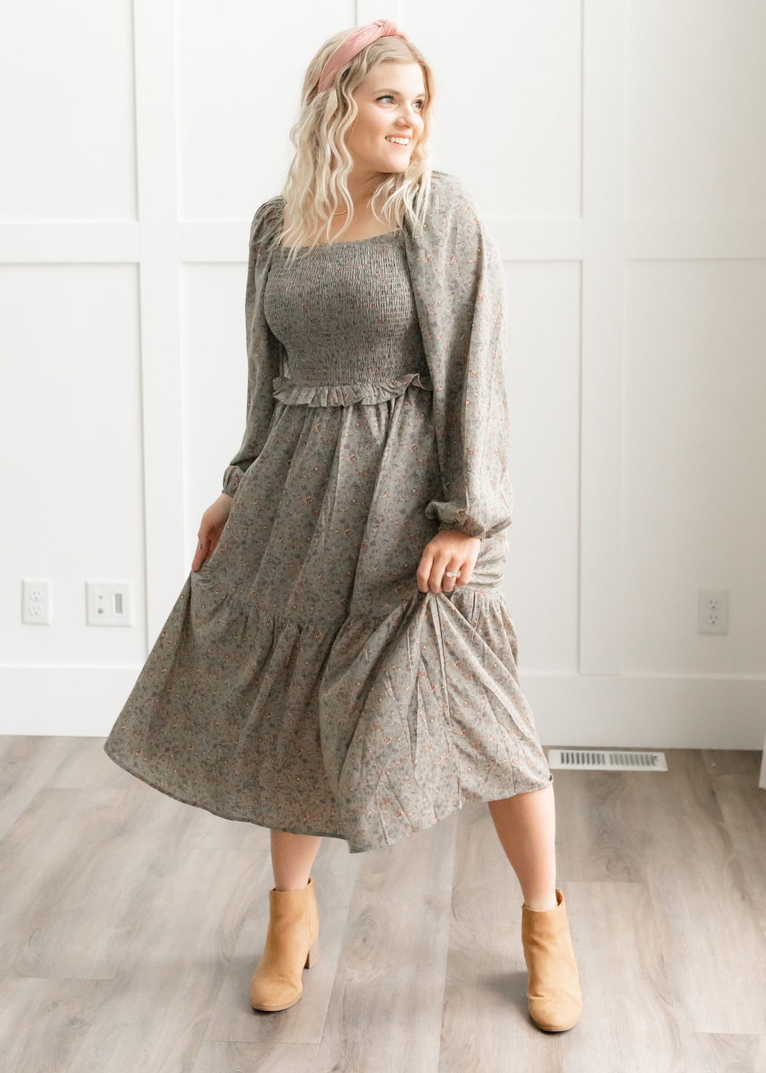 Genoa Olive Floral Dress