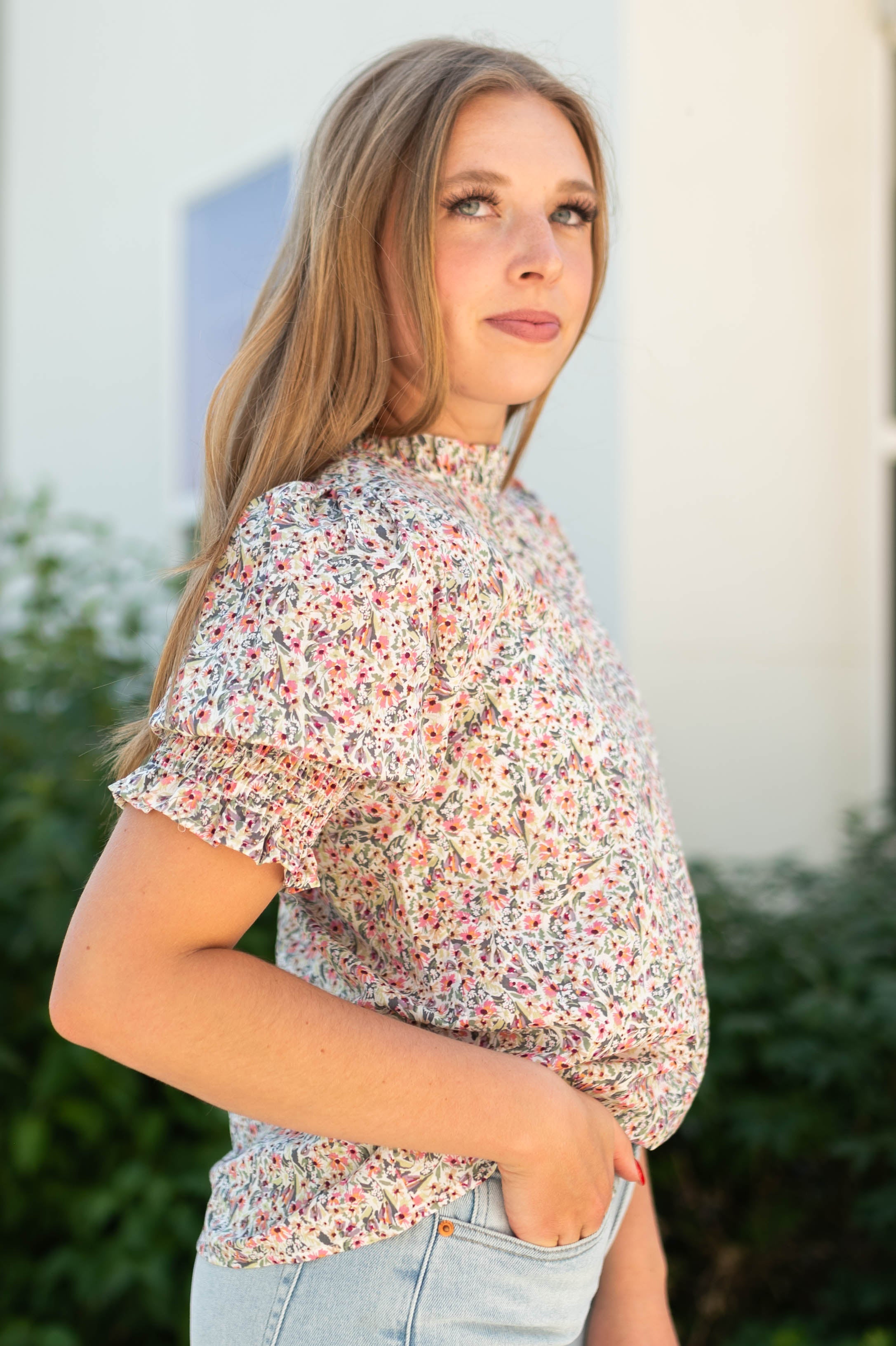Gianna Pink Floral Top