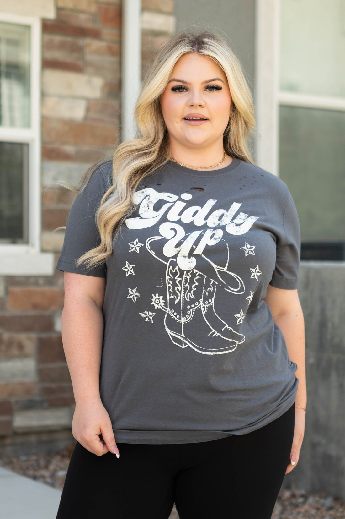 Giddy Up Charcoal Top
