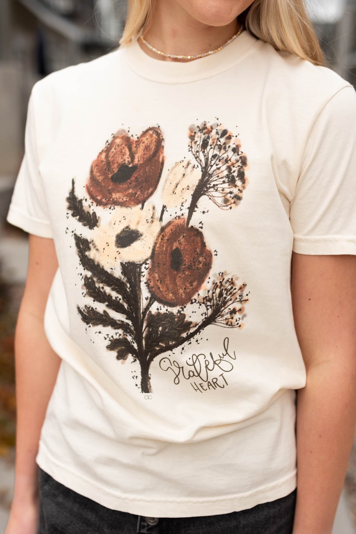 Grateful Heart Cream T-shirt