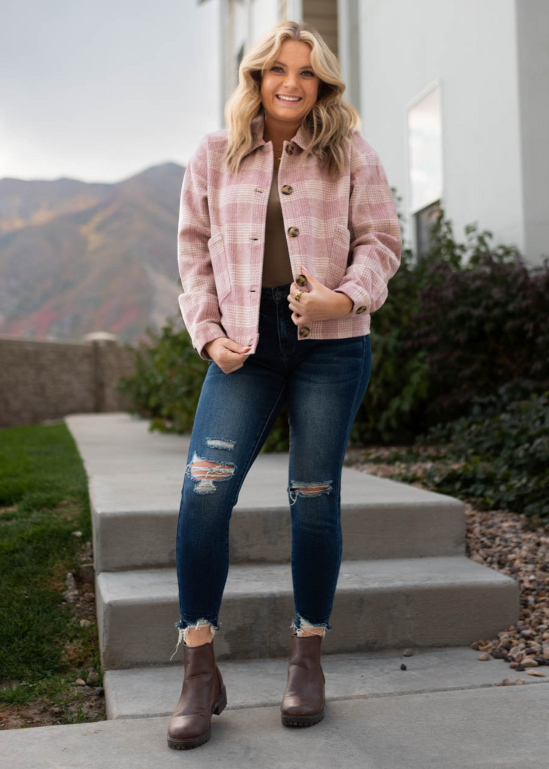 Hadleigh Pink Plaid Shacket