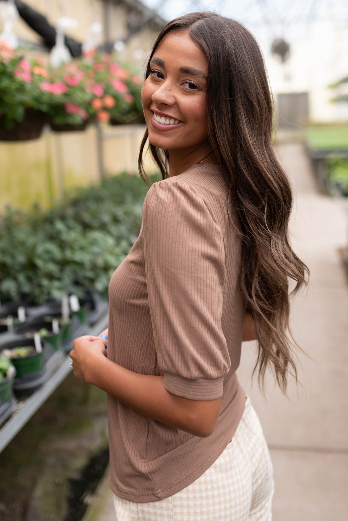 Hailee Basic Brown Top