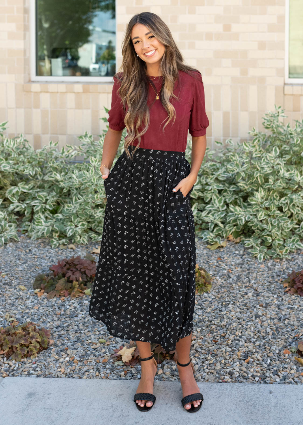 Hailee Basic Burgundy Top