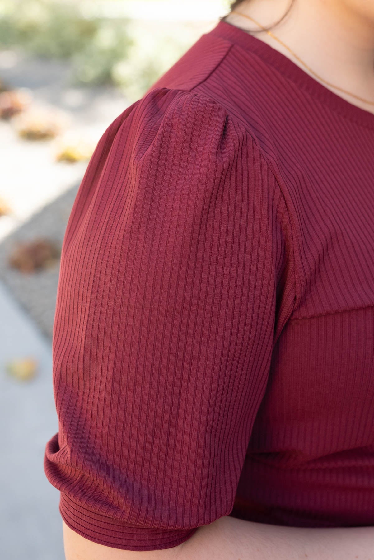 Hailee Basic Burgundy Top
