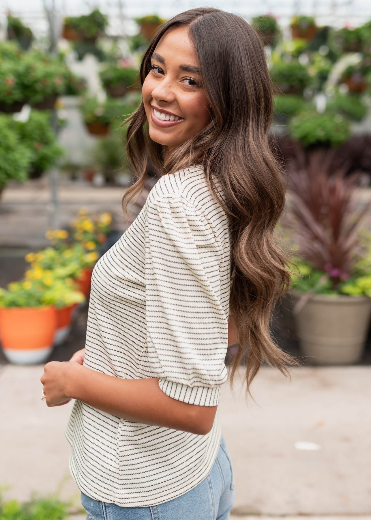 Hailee Ivory Striped Top