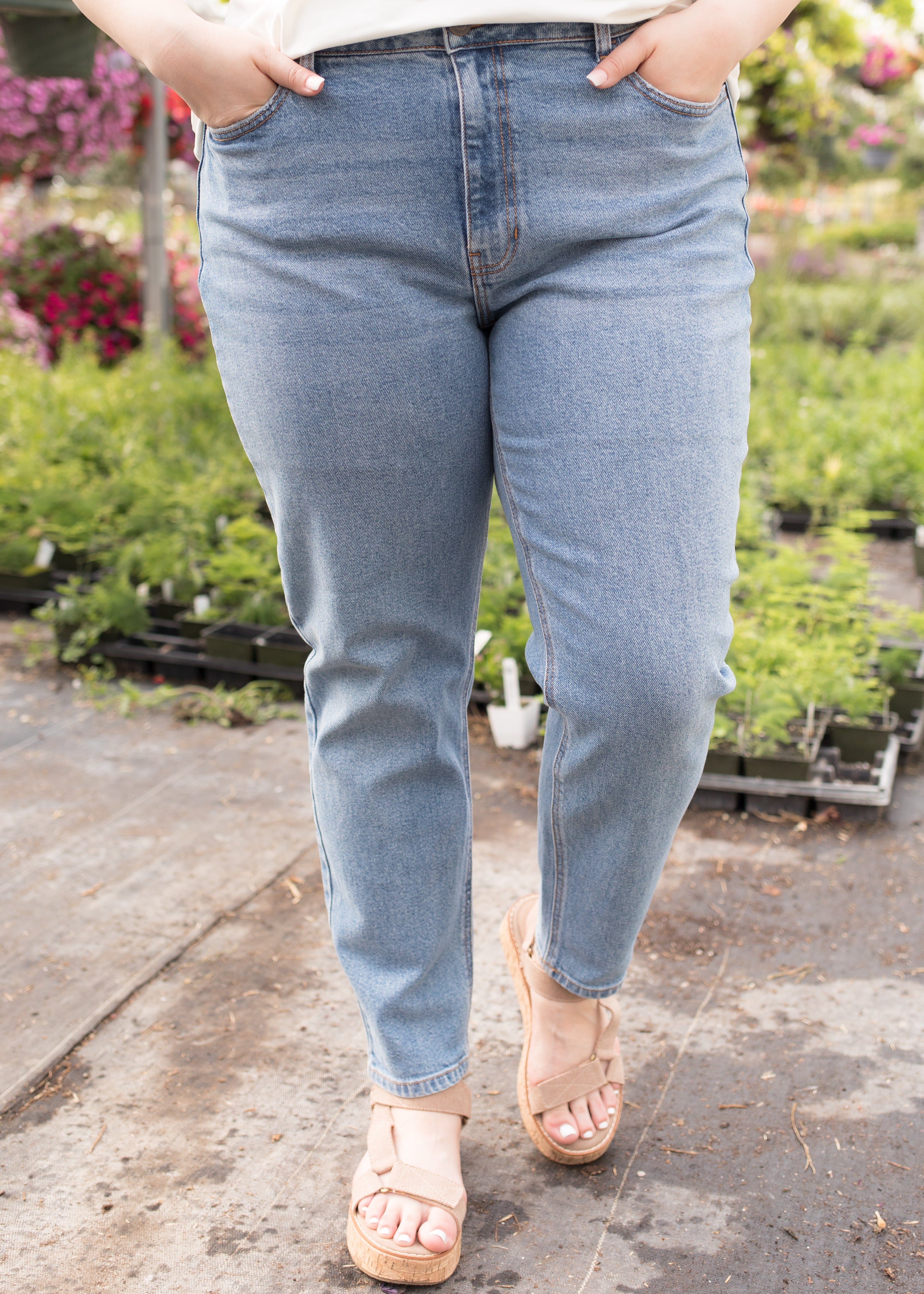 Hailey Medium Denim High Rise Jeans