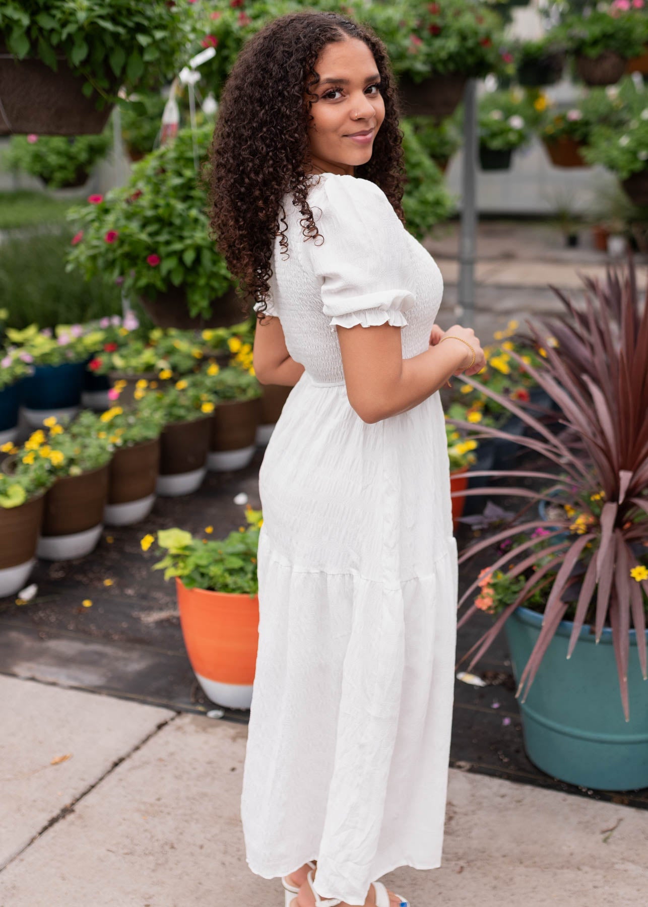 Hallie White Puff Sleeve Dress