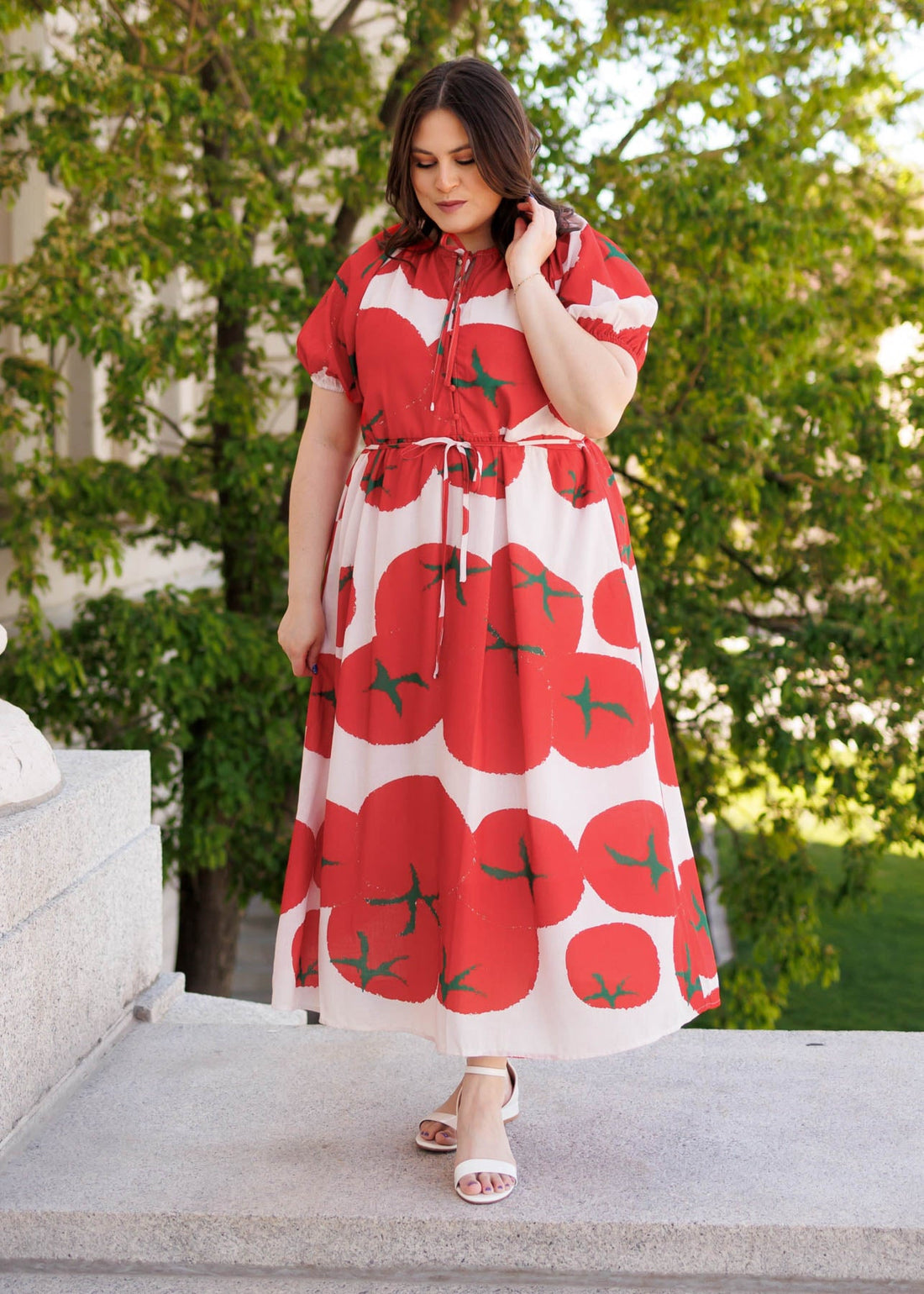 Hanna Red Pattern Dress
