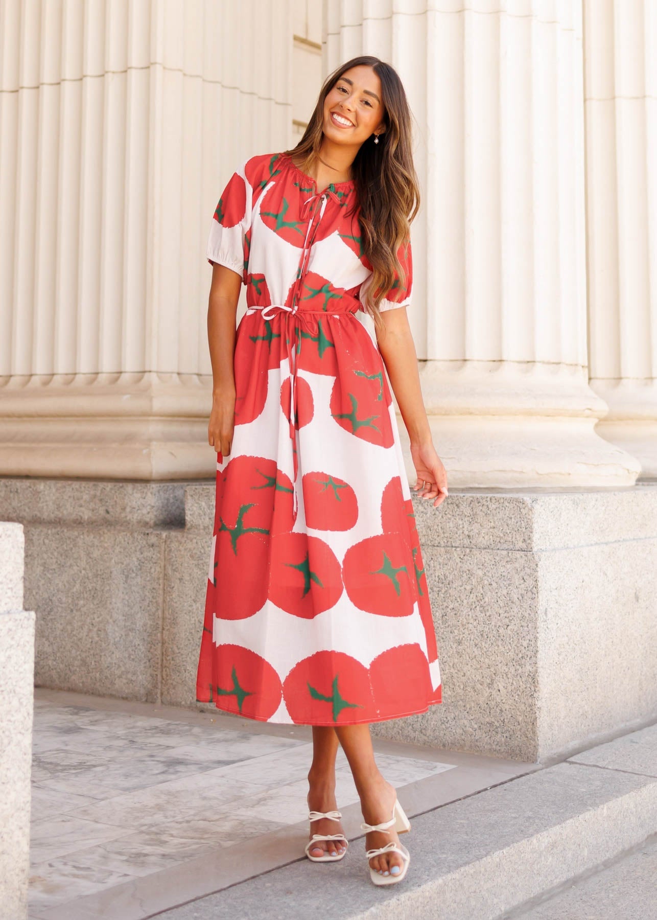Hanna Red Pattern Dress