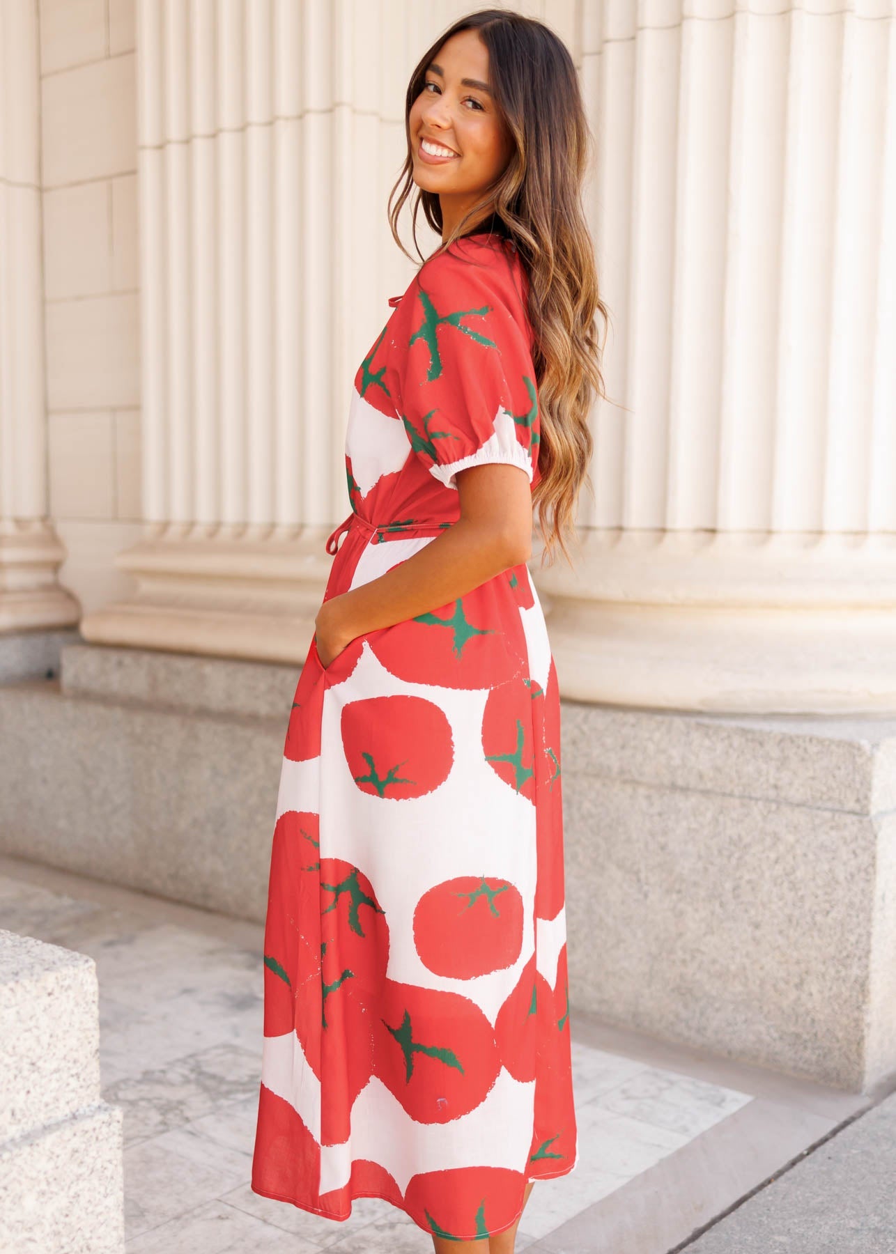 Hanna Red Pattern Dress