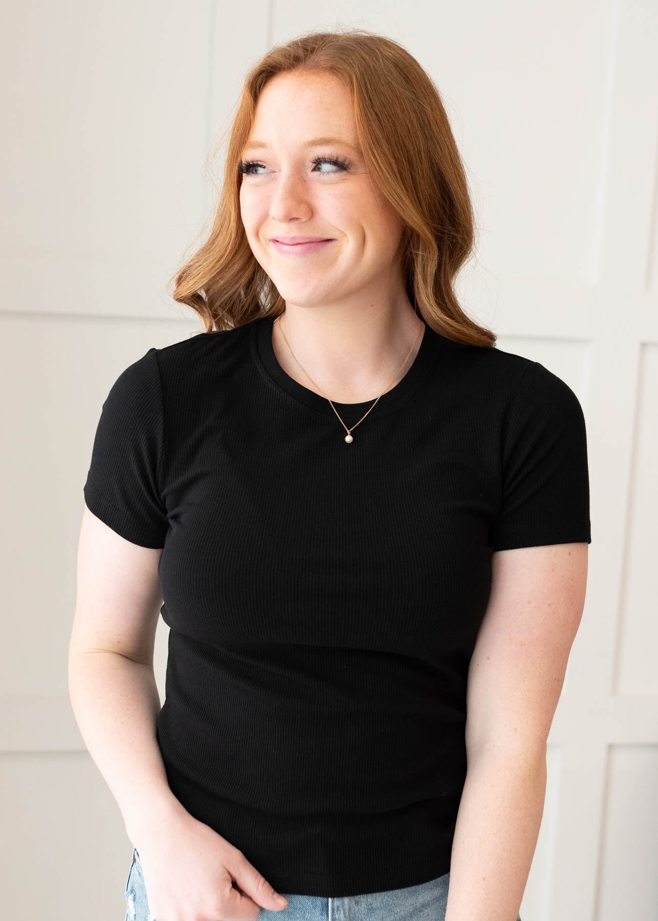 Harley Black Ribbed Knit Top