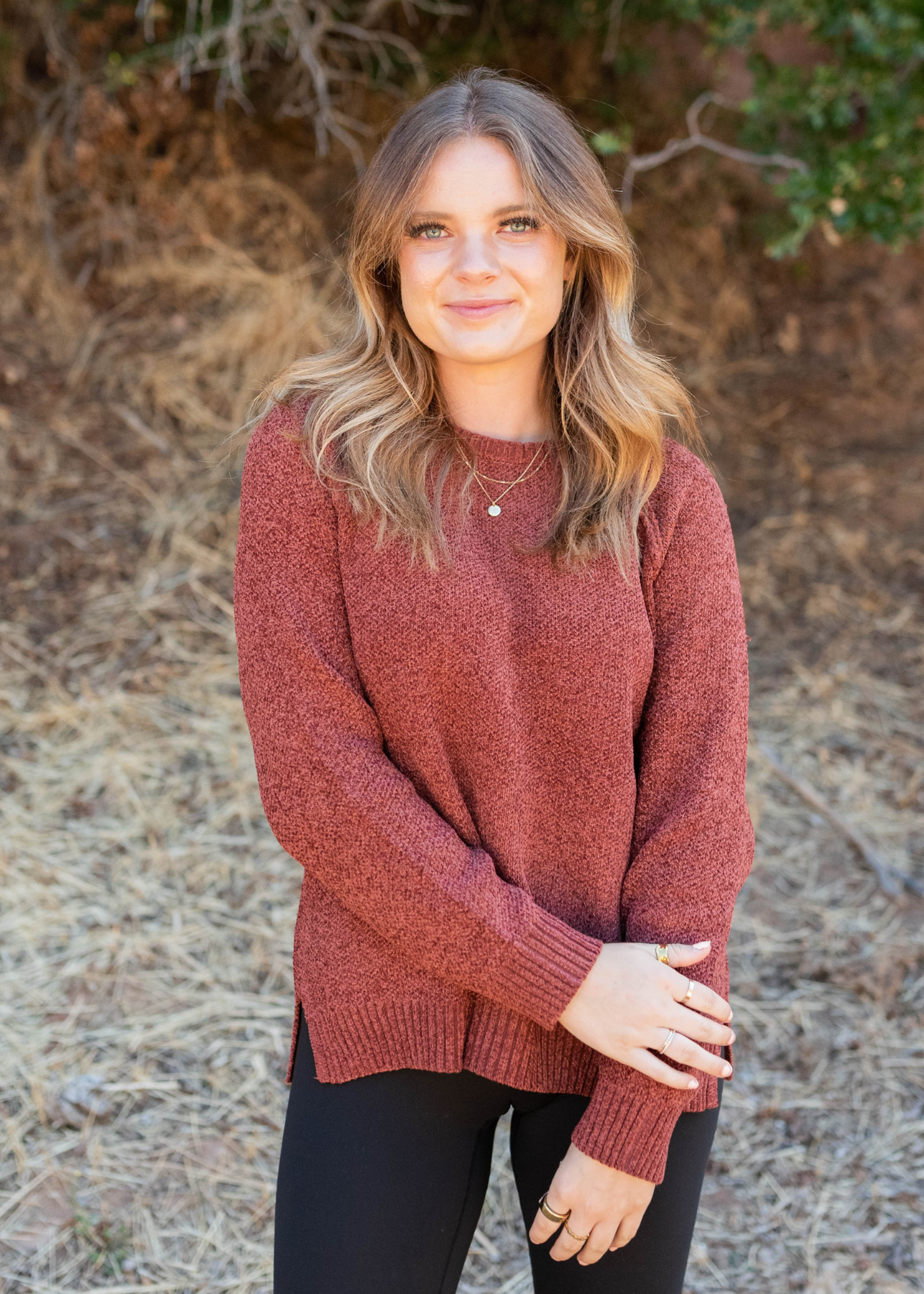 Harlie Dark Rust Knitted Sweater