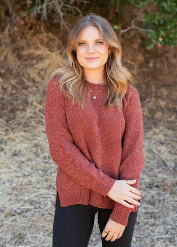 Harlie Dark Rust Knitted Sweater