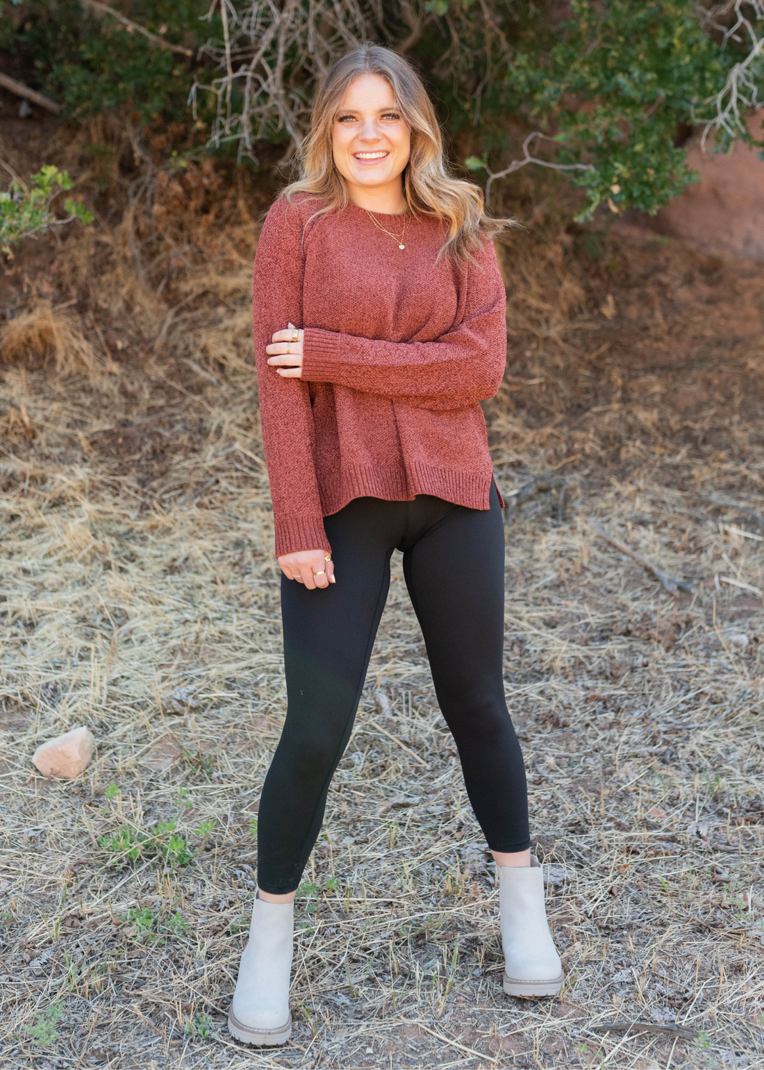Harlie Dark Rust Knitted Sweater