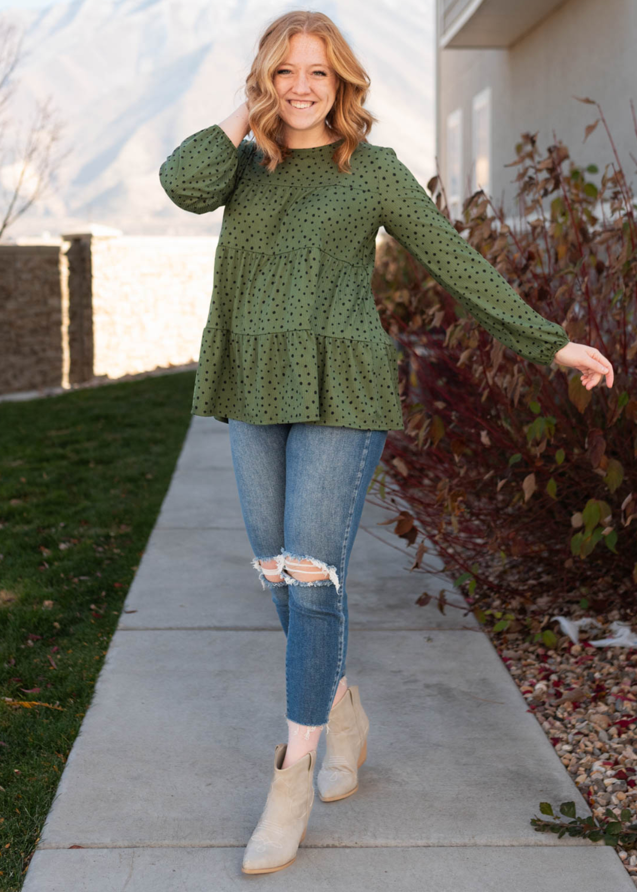 Hattie Olive Tiered Top