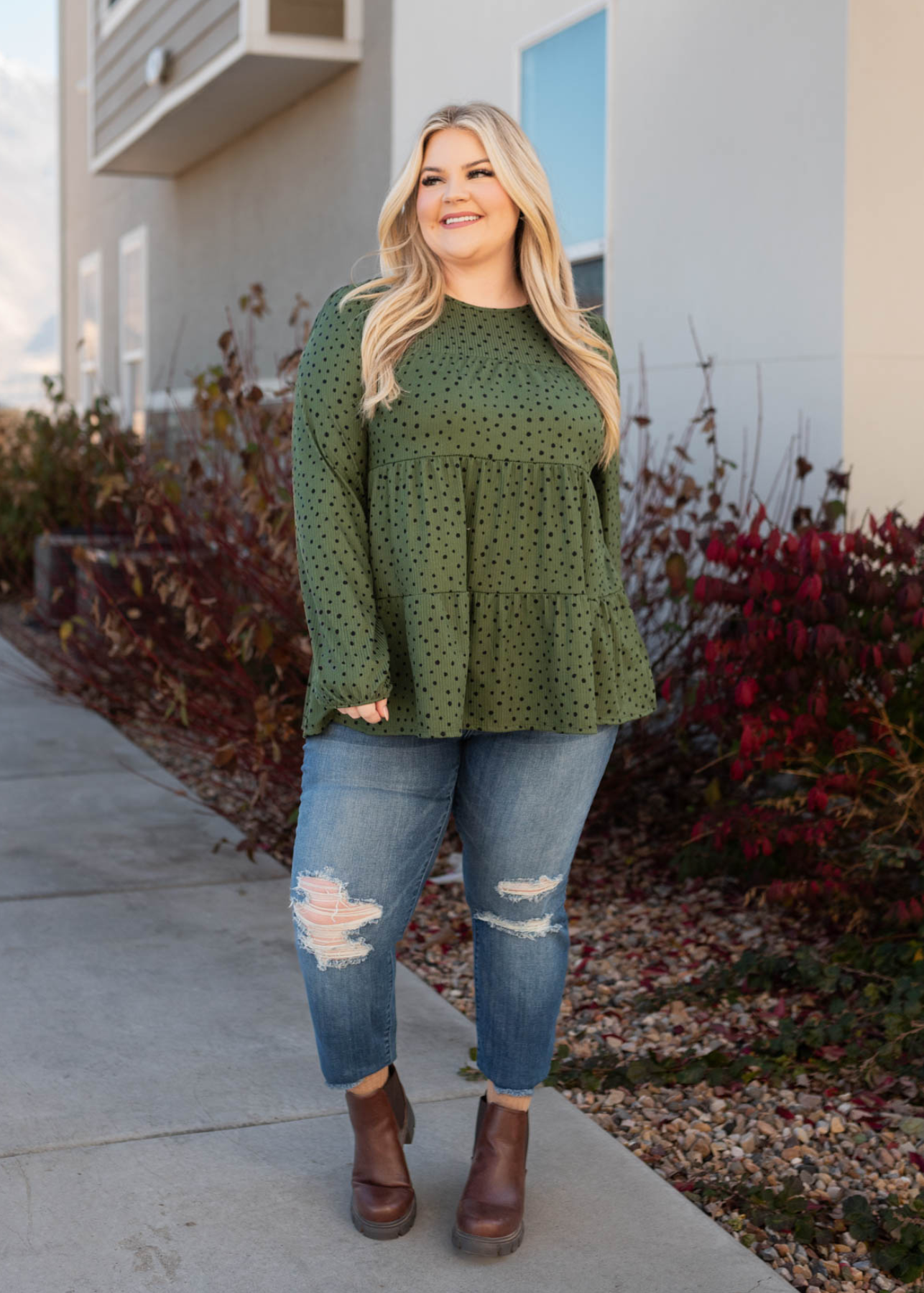 Hattie Olive Tiered Top