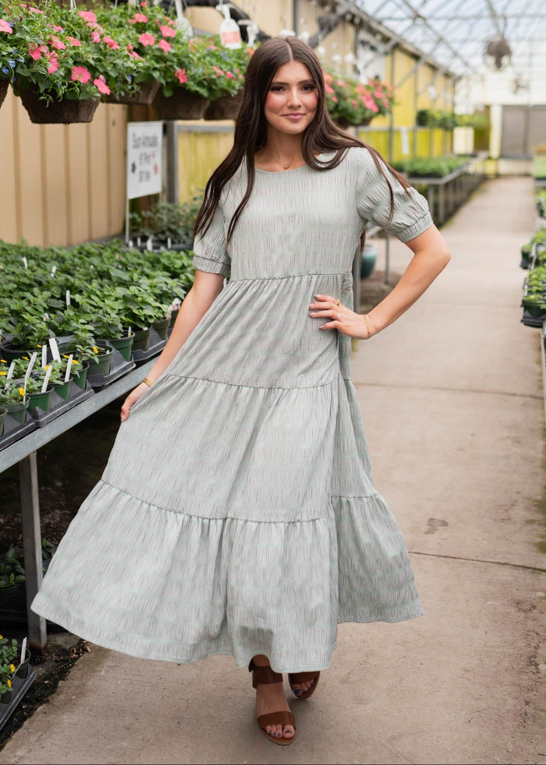 Heidi Green Gingham Dress