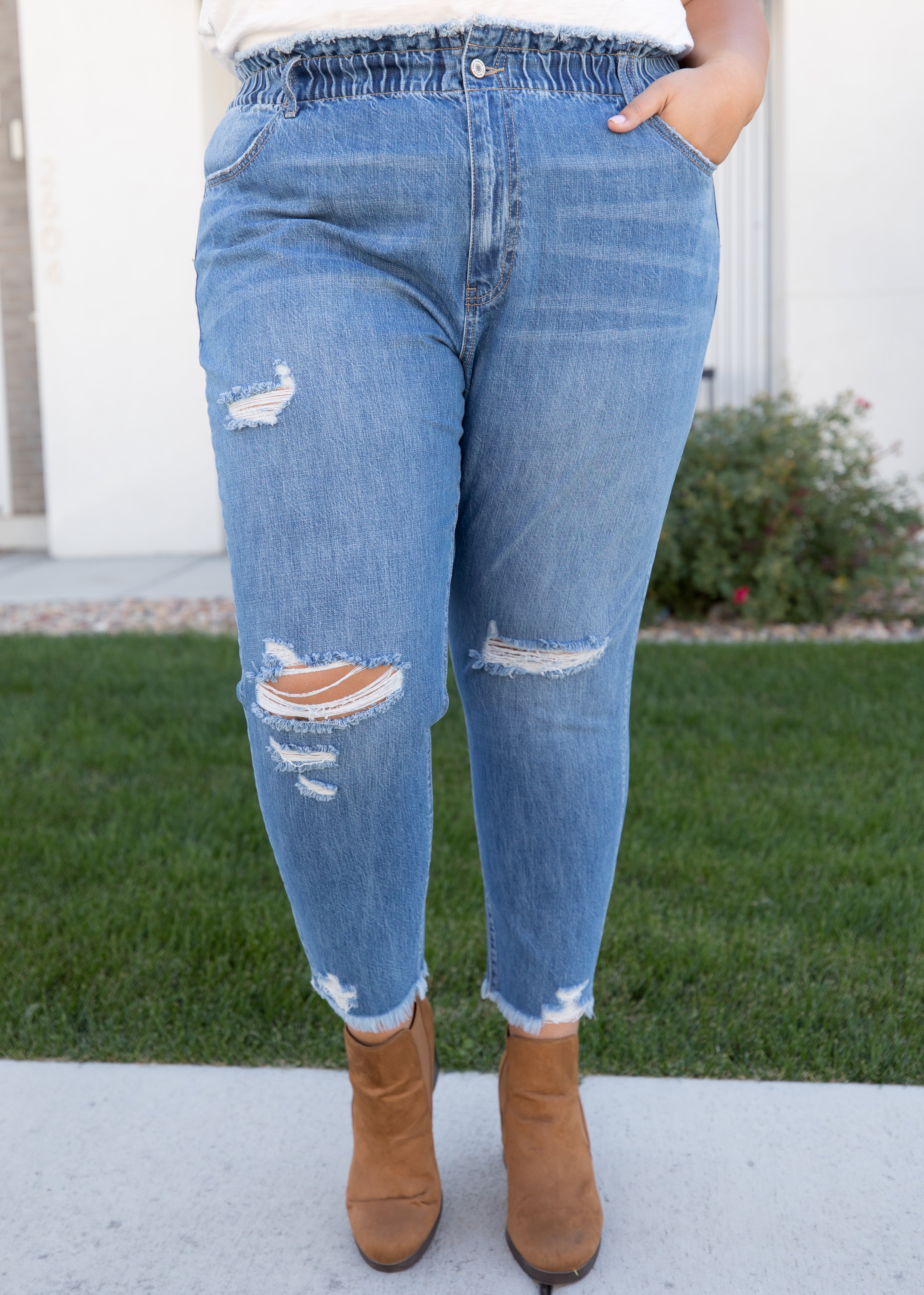 Hilton Medium Wash High Rise Mom Jeans