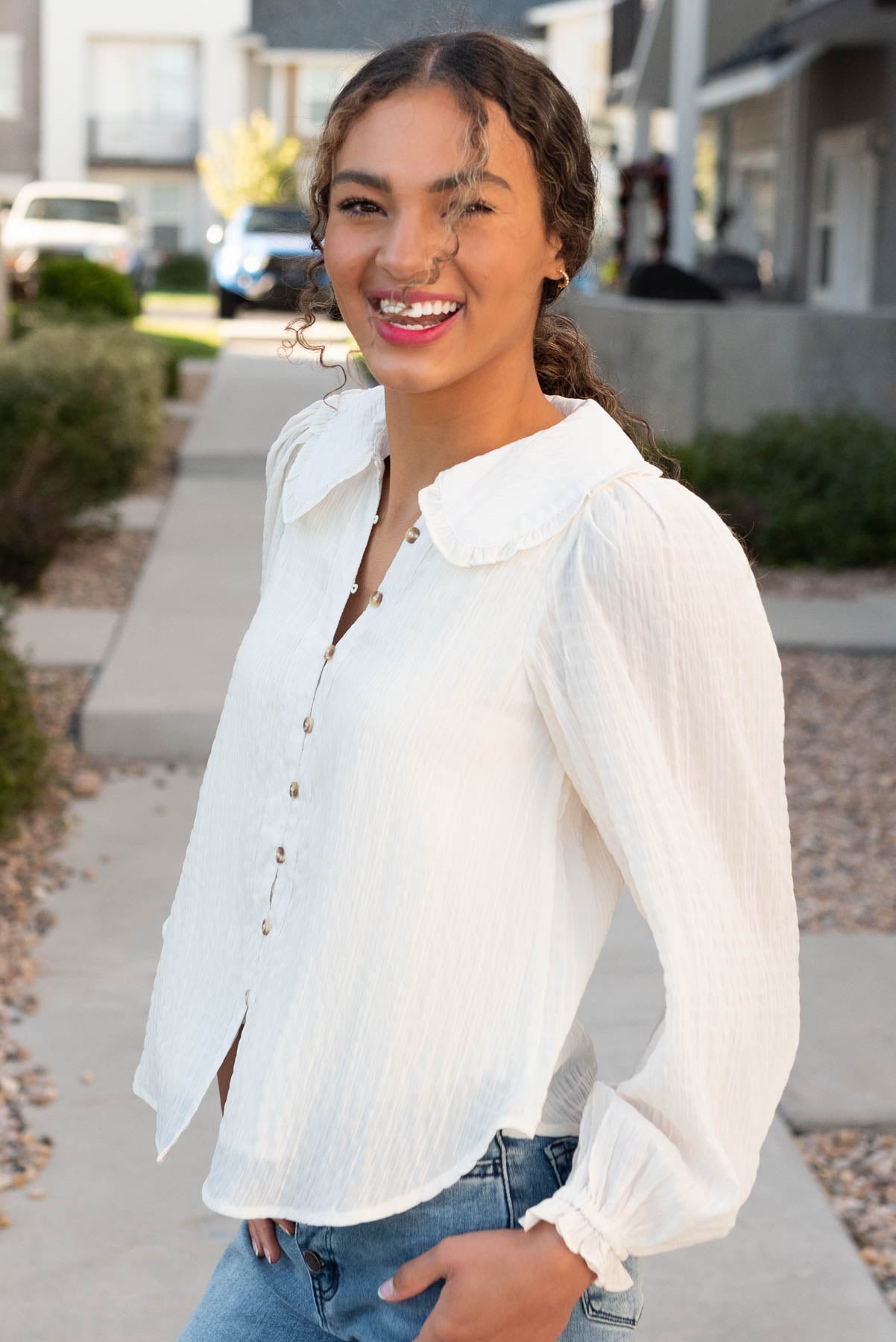 Hope Cream Long Sleeve Top