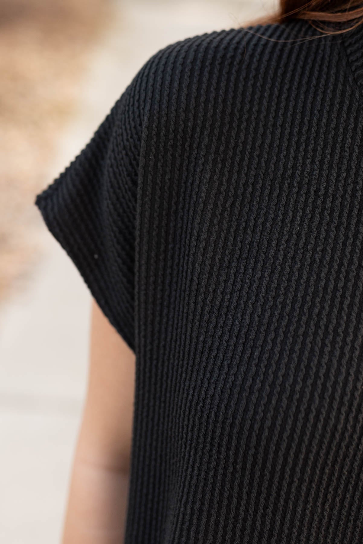 Idda Black Ribbed Top