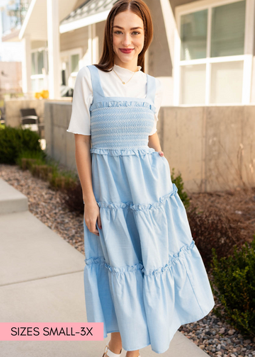 Ilana Blue Square Neck Dress