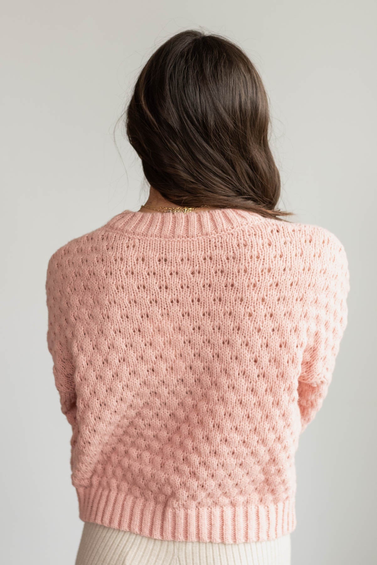 Ilsa Blush Knit Flower Sweater