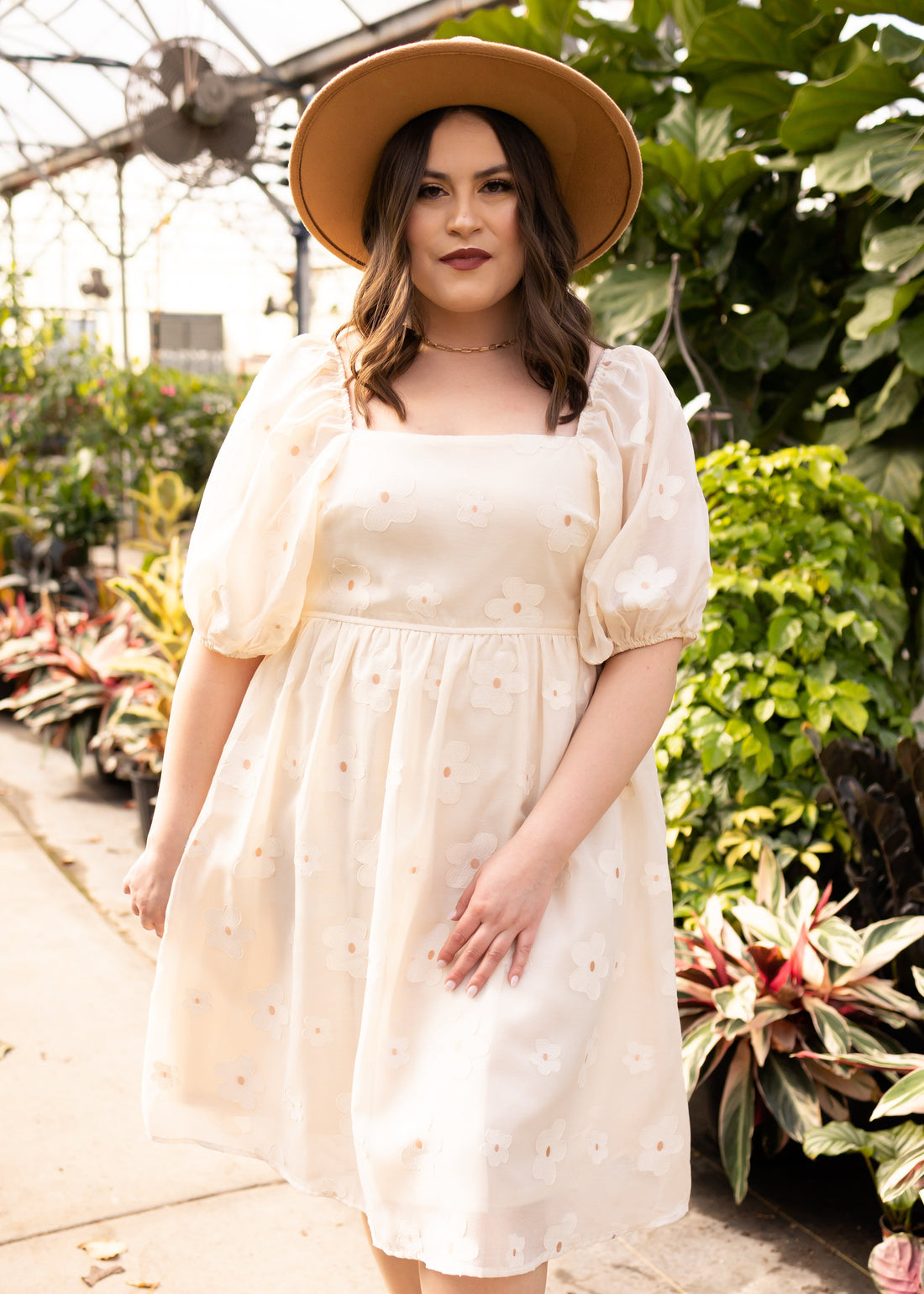 India Cream Floral Dress