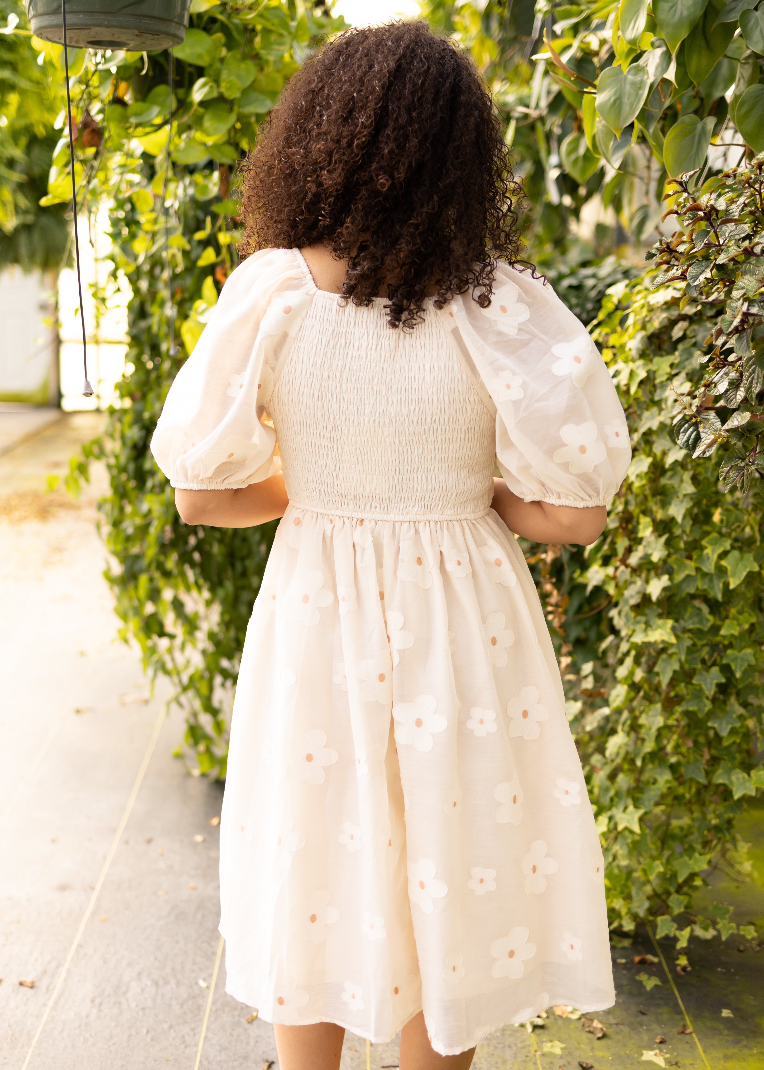 India Cream Floral Dress