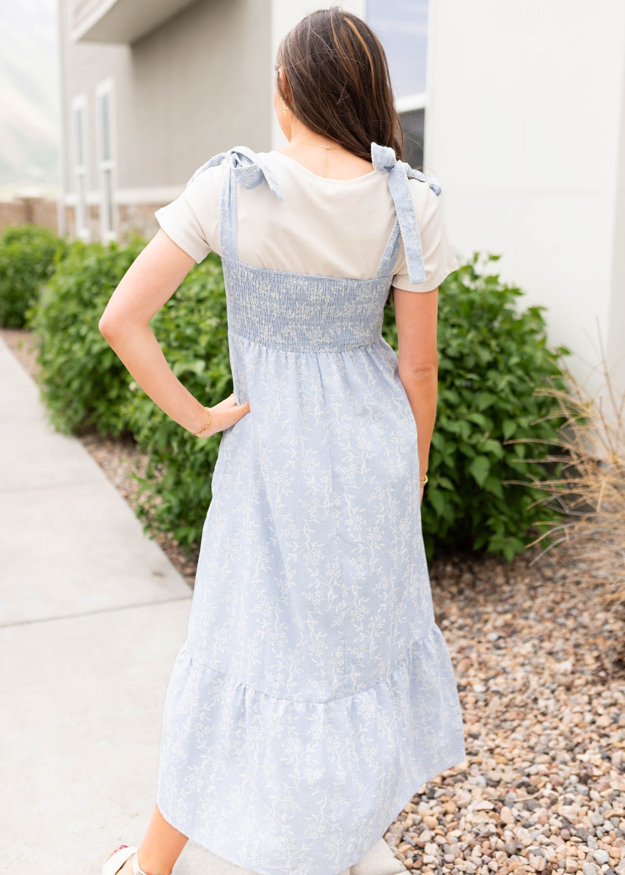 Indiana Blue Embroidered Dress