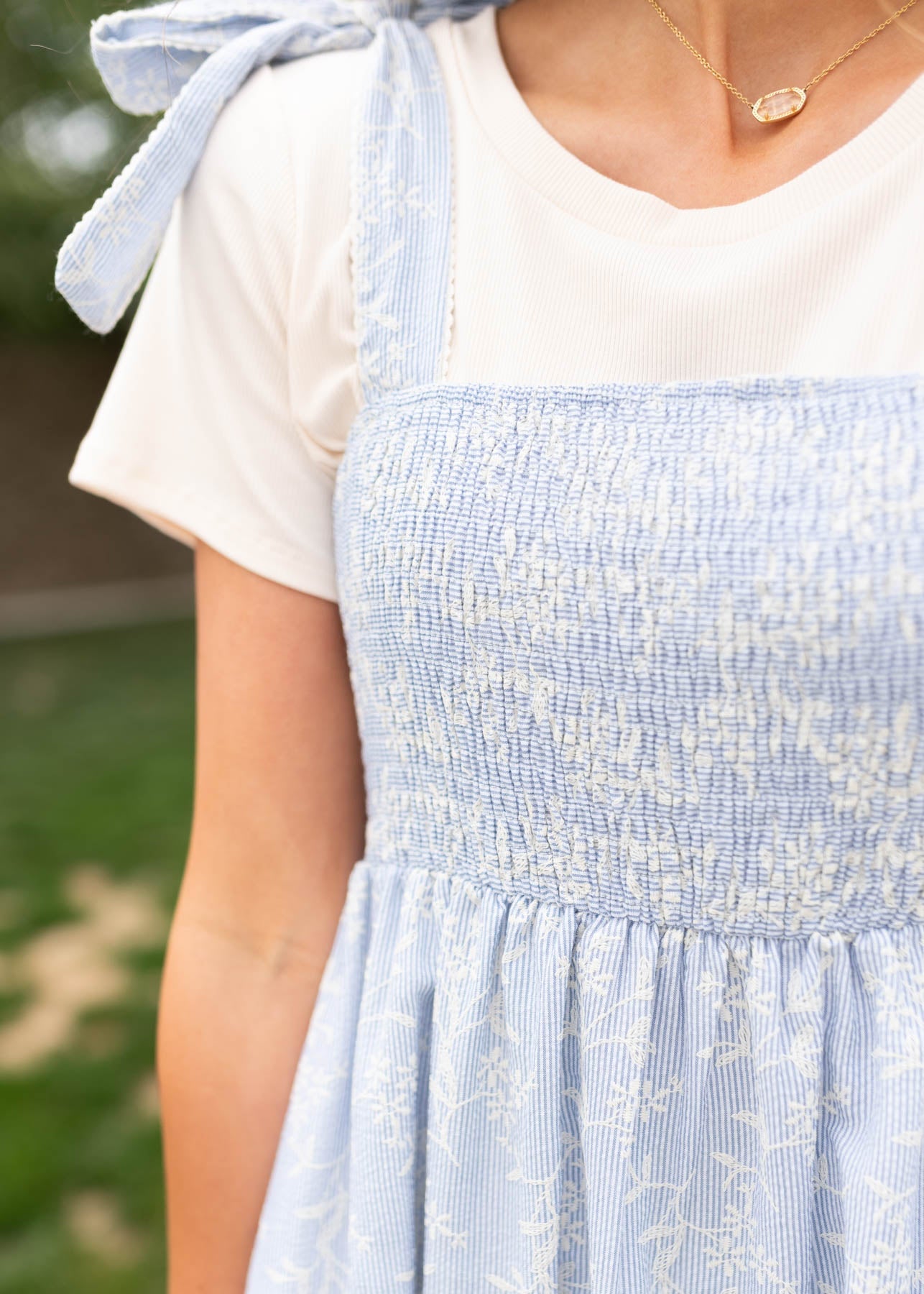 Indiana Blue Embroidered Dress