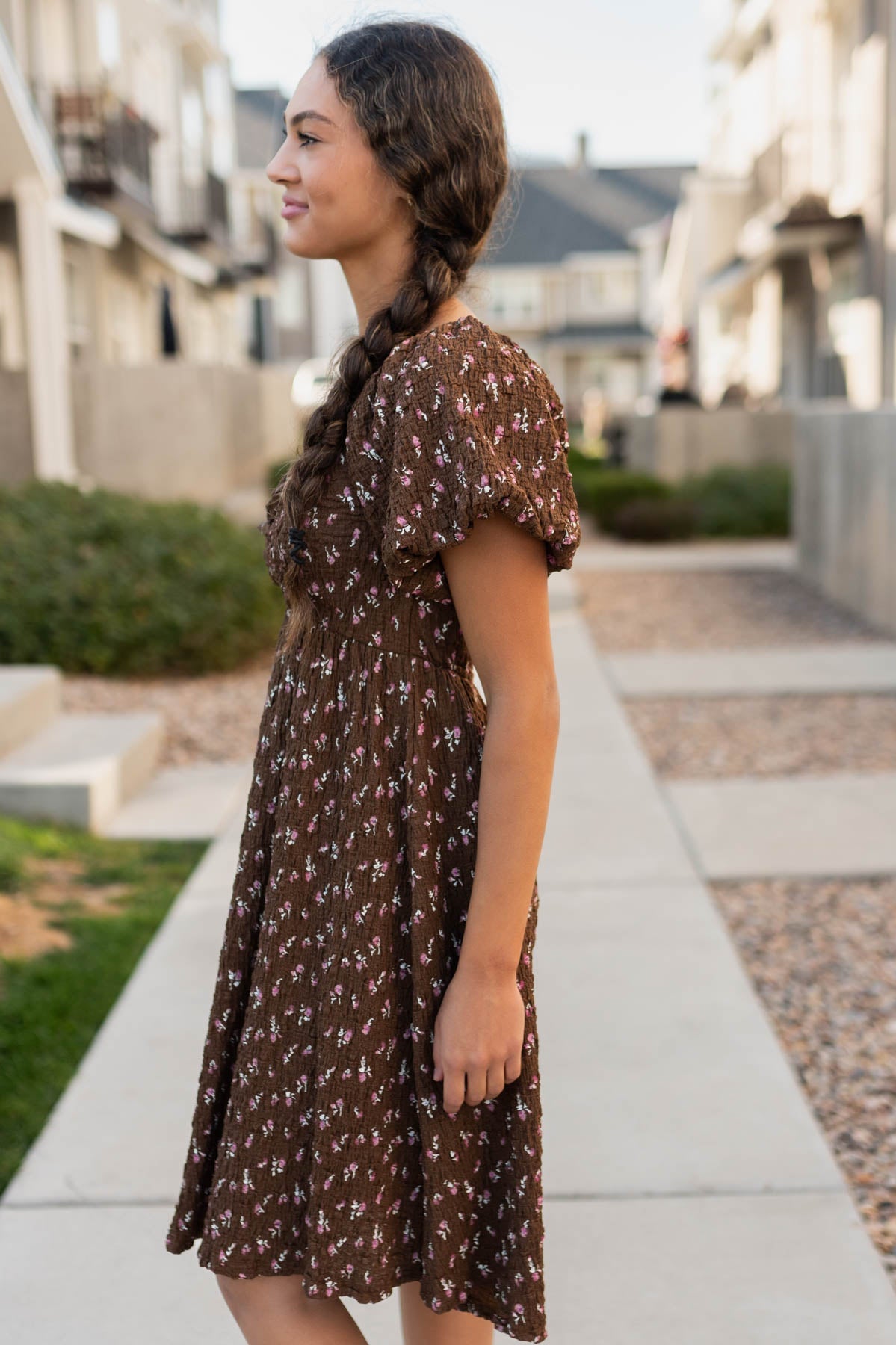 Indie Brown Floral Dress