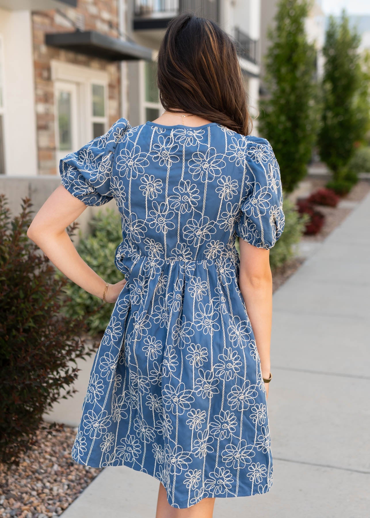 Inez Blue Floral Dress