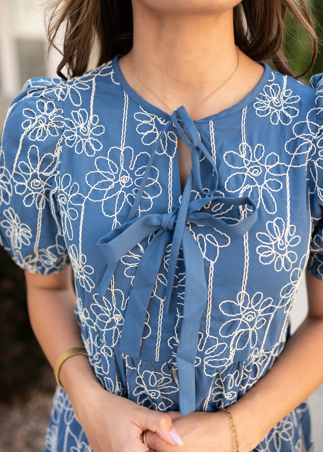 Inez Blue Floral Dress