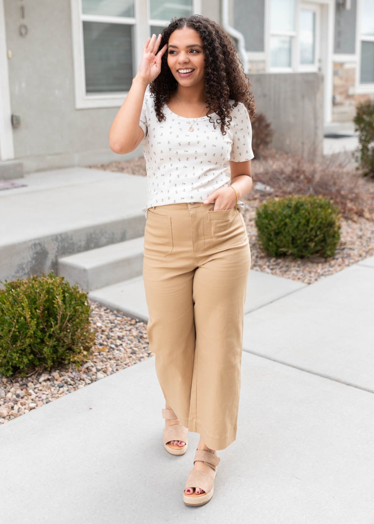 Ira Taupe Wide Leg Pants