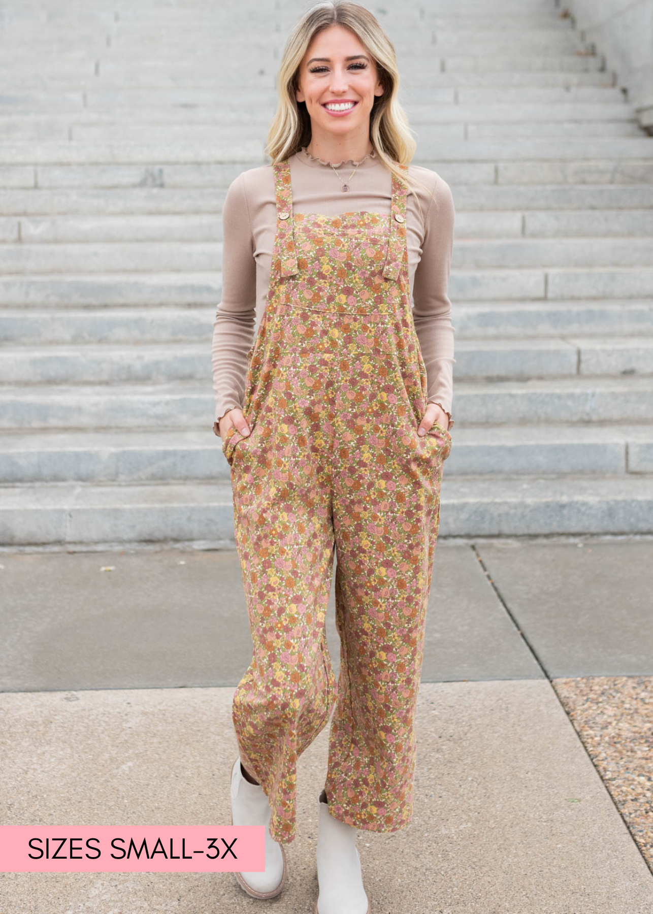 Irena Marsala Floral Overalls
